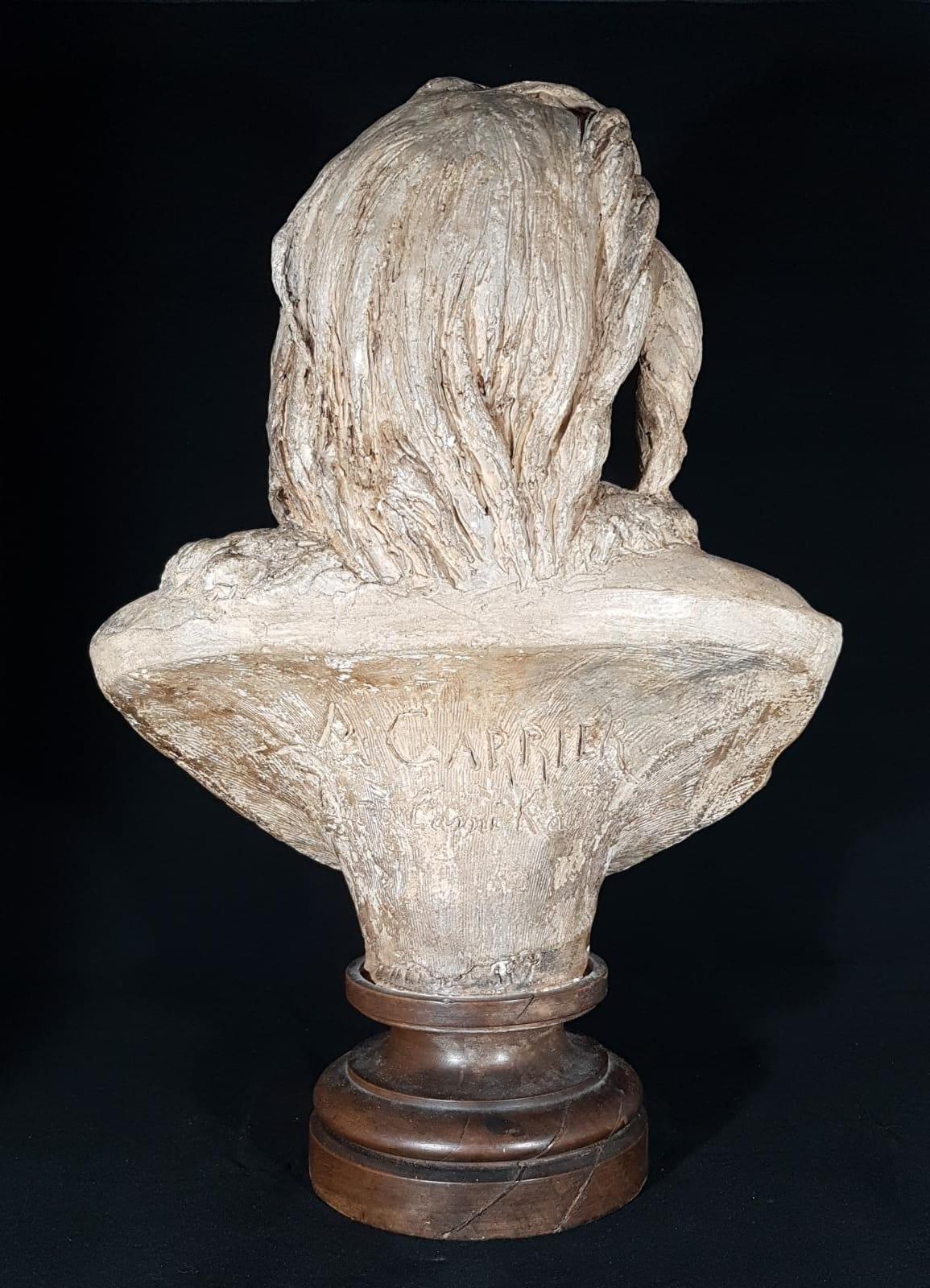 Albert-Ernest Carrier-Belleuse (1824-1887), Bust of Beethoven In Good Condition For Sale In Salò, IT