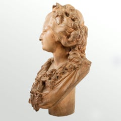 Albert-Ernest CARRIER-BELLEUSE (1824 - 1887) Terracotta bust of a young woman