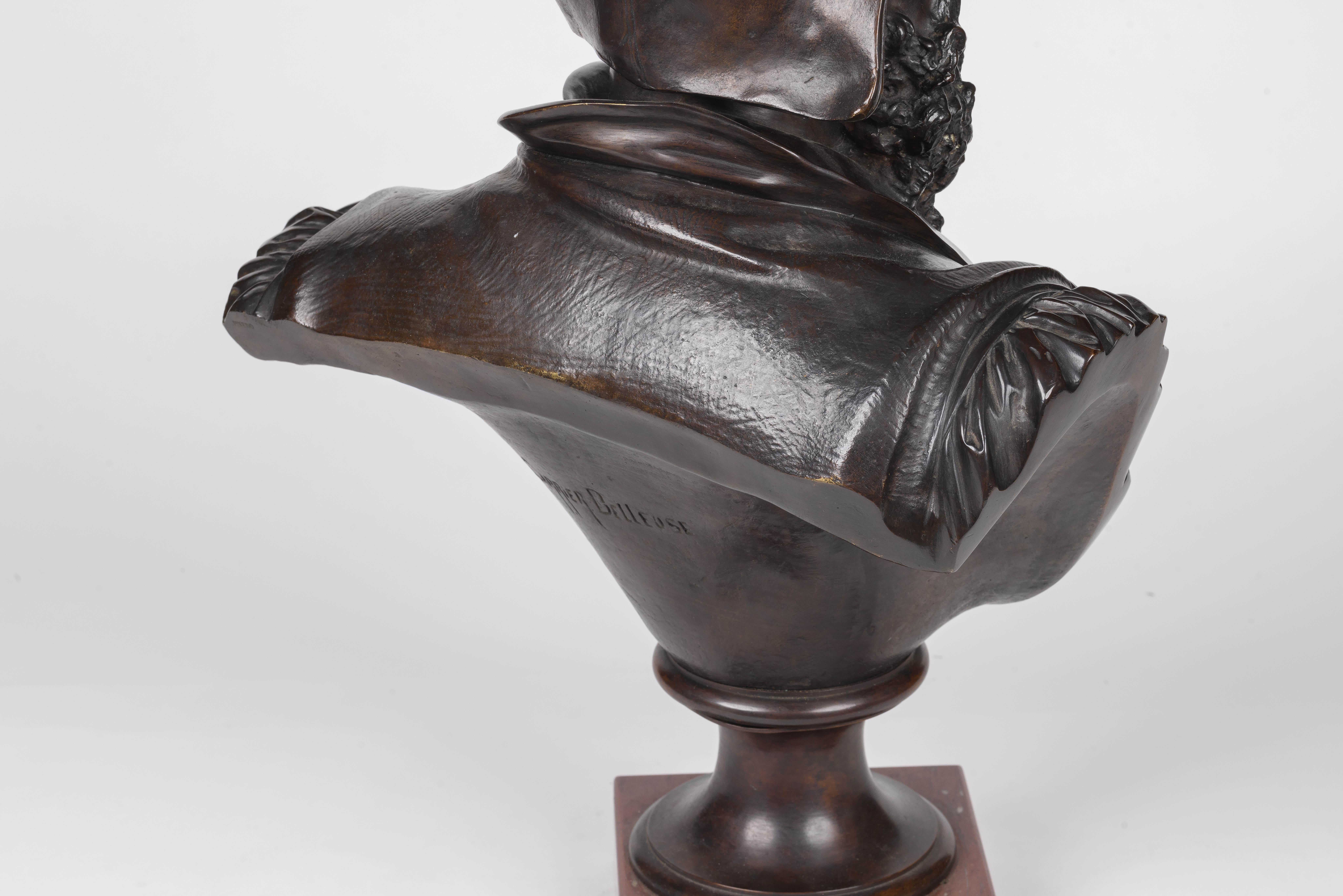 Albert-Ernest Carrier-Belleuse, rare et important buste en bronze de Michel-Ange en vente 4