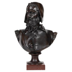 Antique Albert-Ernest Carrier-Belleuse, A Rare and Important Bronze Bust of Michelangelo