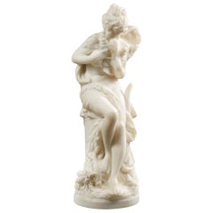 Antique Albert-Ernest Carrier-Belleuse Carrara Marble Sculpture Allégorie de la Paix