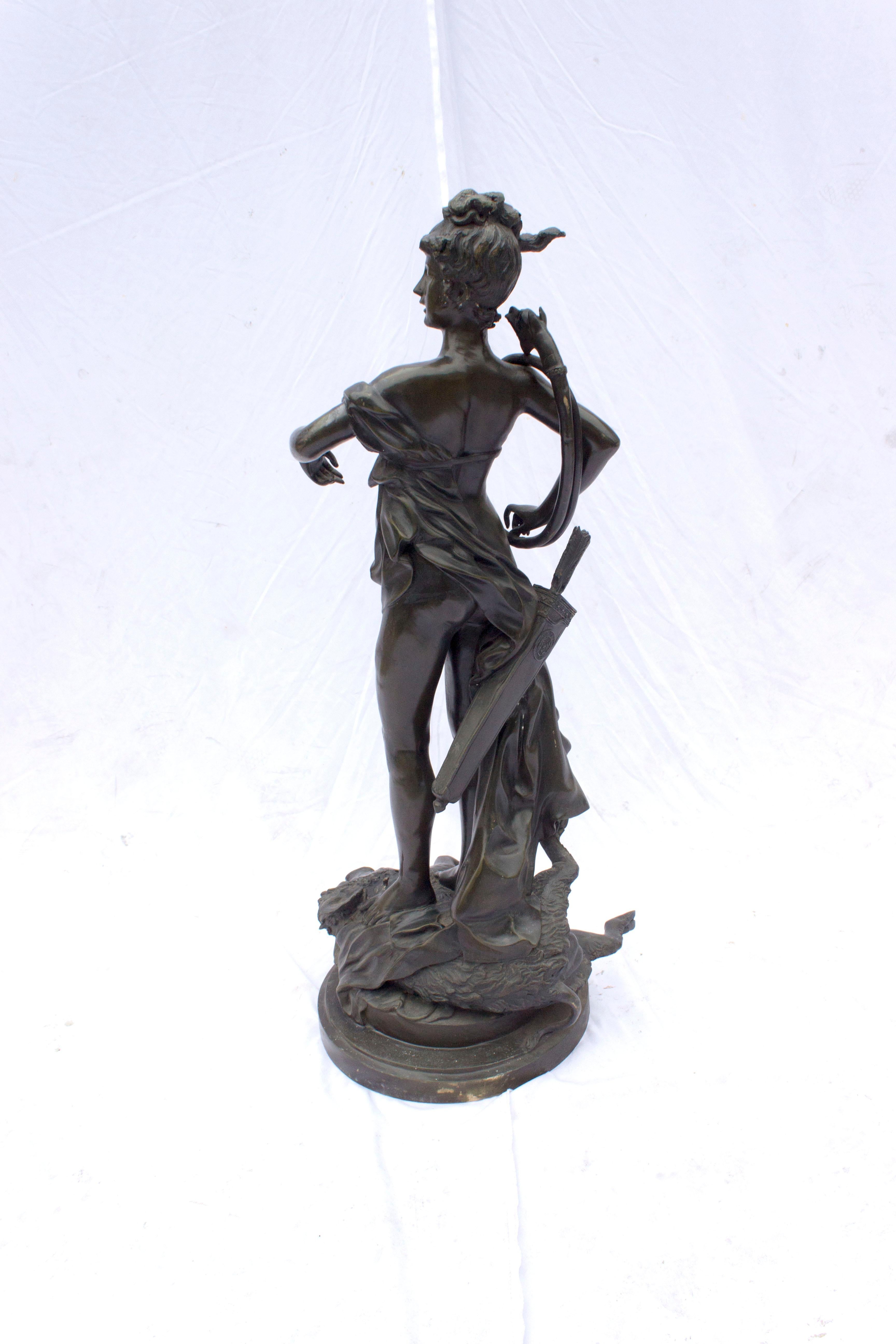 French Albert-Ernest Carrier-Belleuse Diana Victorious, 1888 For Sale