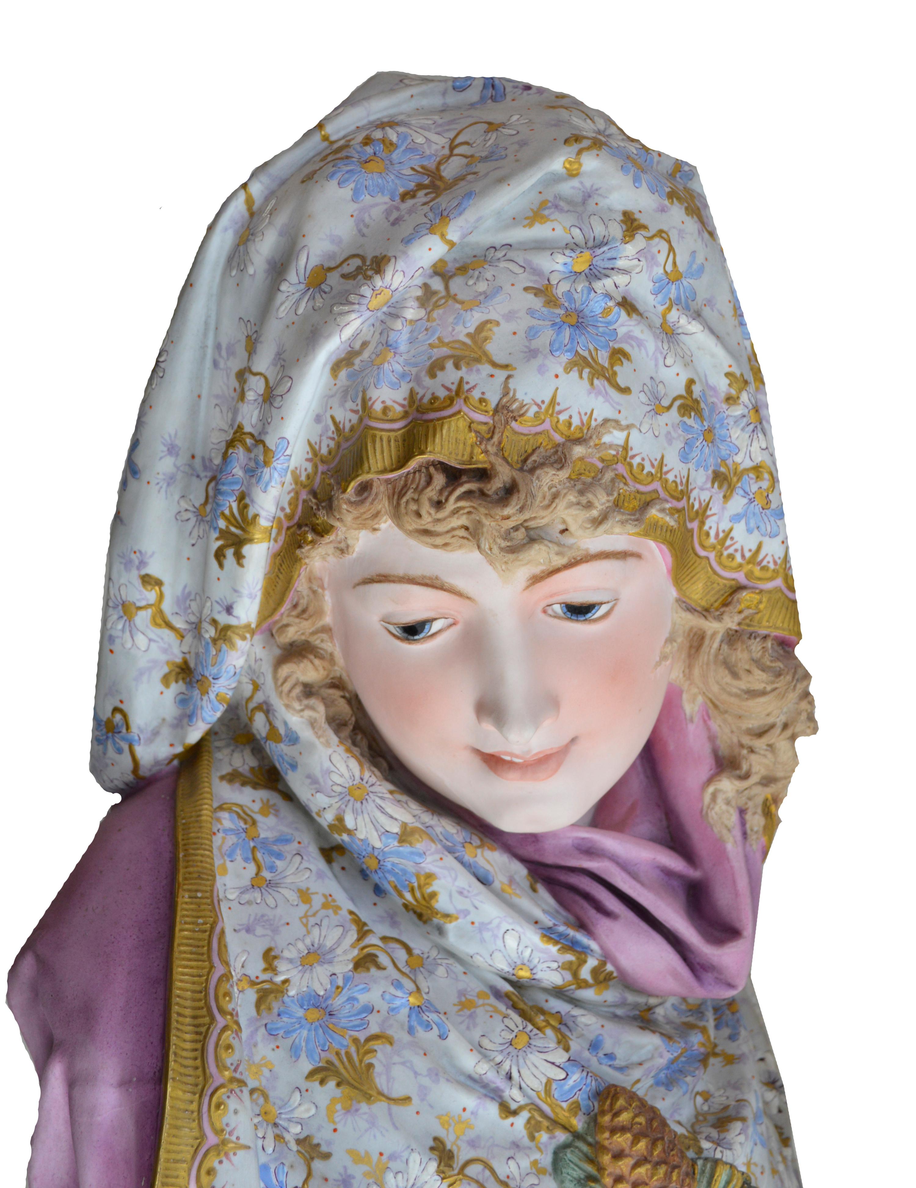 Albert-Ernest Carrier Belleuse Biskuitchrome persische Jungfrau von Albert-Ernest (Ästhetizismus), Sculpture, von Albert-Ernest Carrier-Belleuse