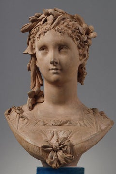 Bust of a Young girl crowned with lilies