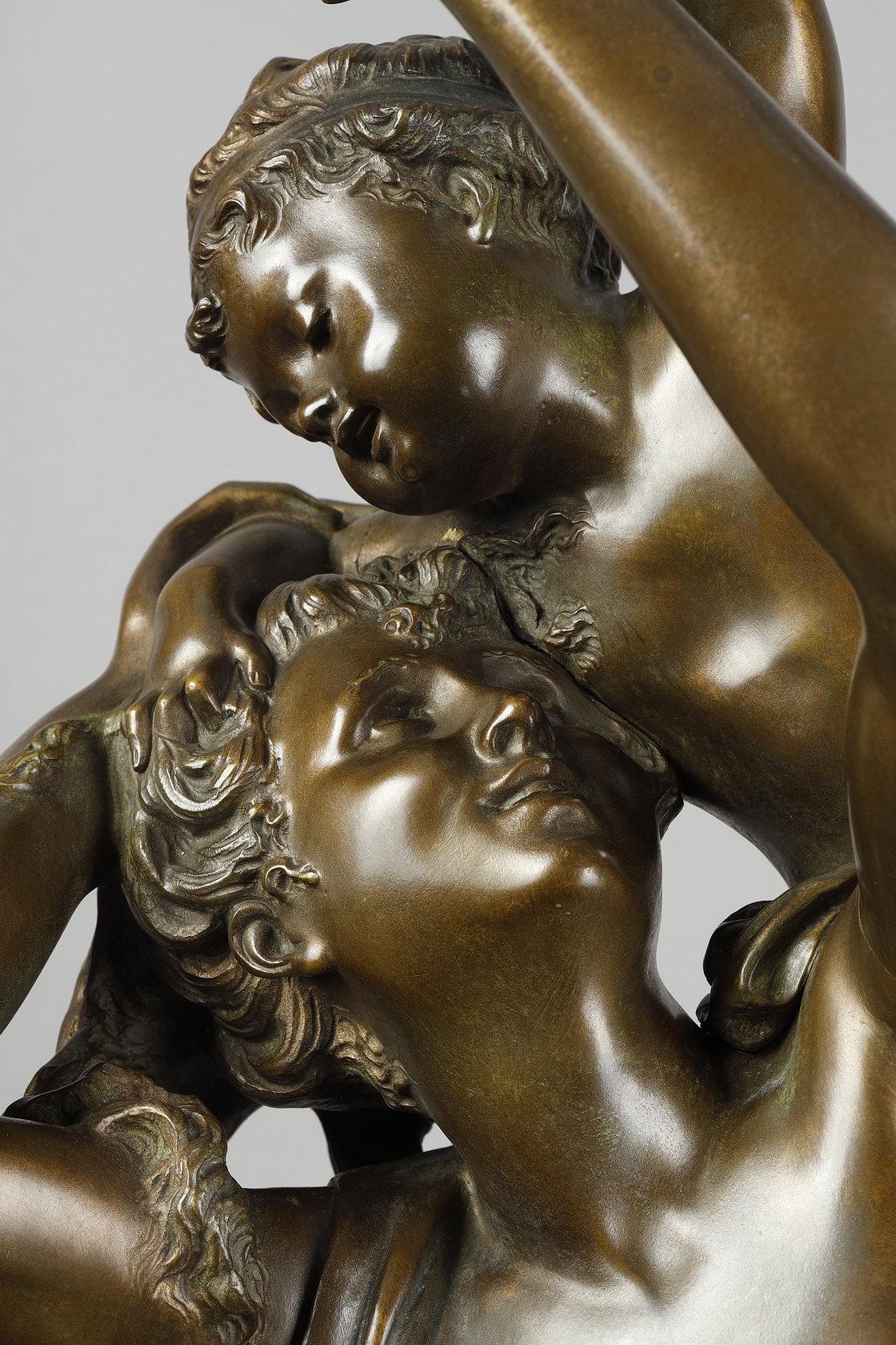 Caricia de amor - Figurative Sculpture Oro de Albert-Ernest Carrier-Belleuse