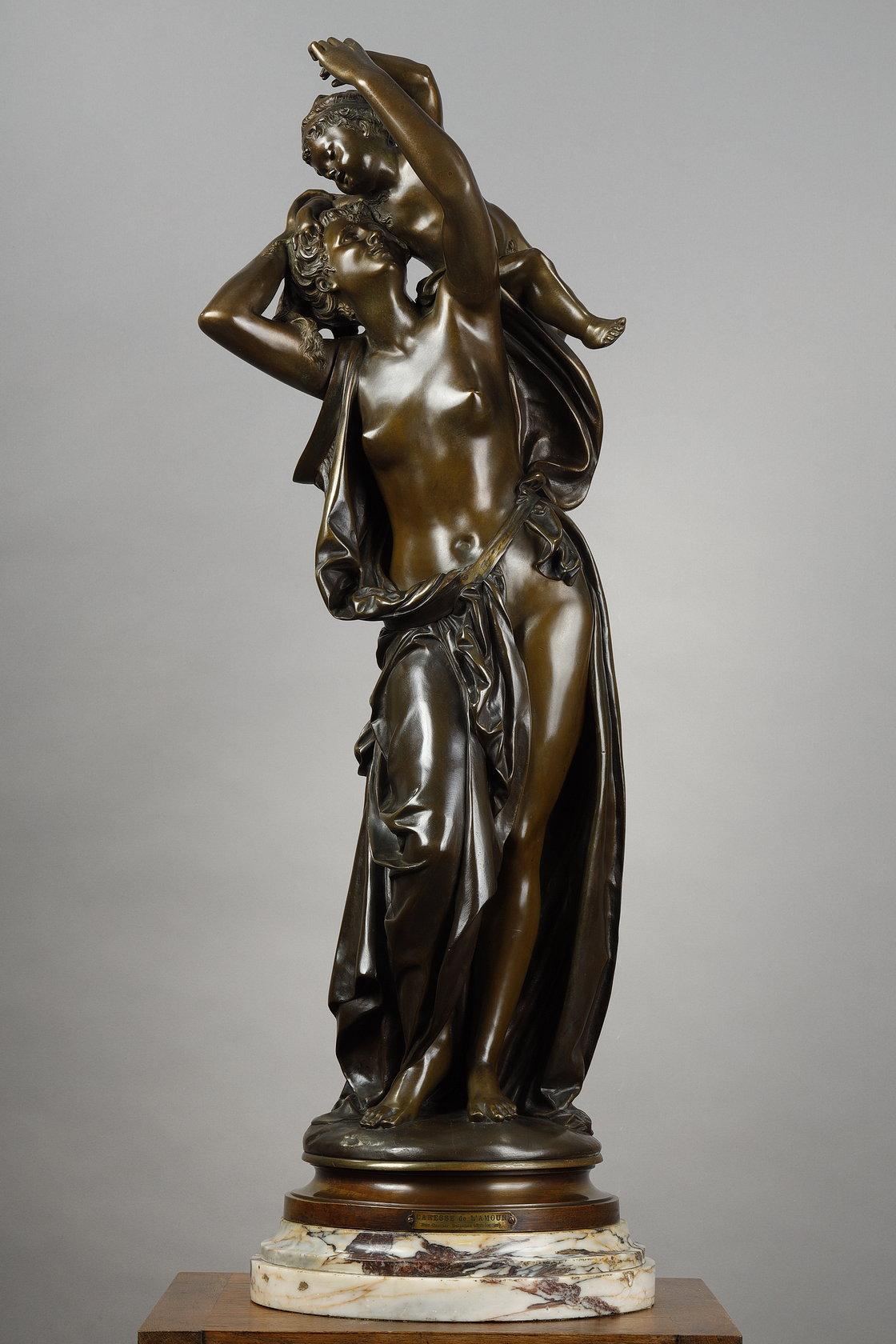 Figurative Sculpture de Albert-Ernest Carrier-Belleuse - Caricia de amor