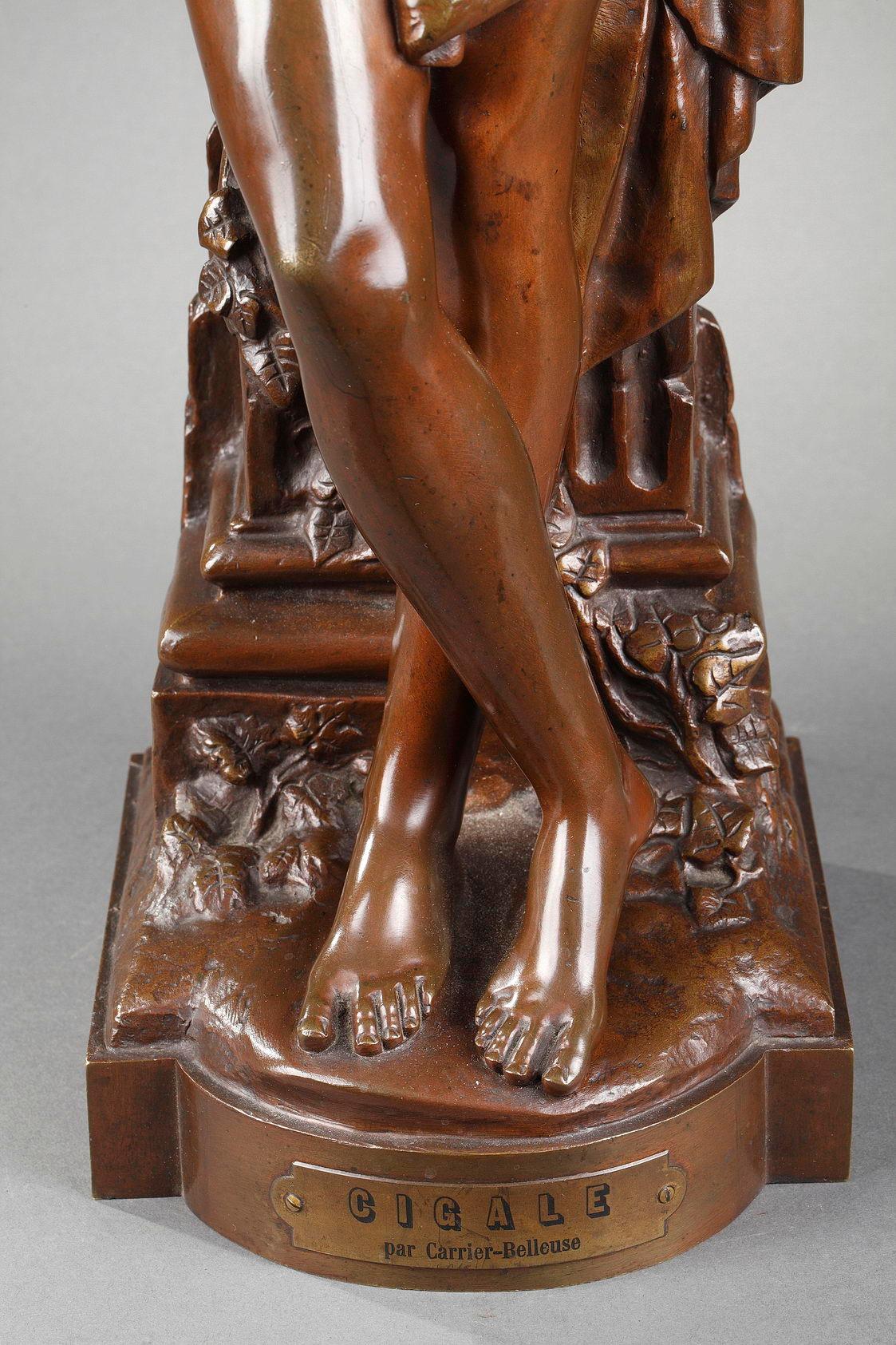 Cigale - Sculpture Escuela francesa de Albert-Ernest Carrier-Belleuse
