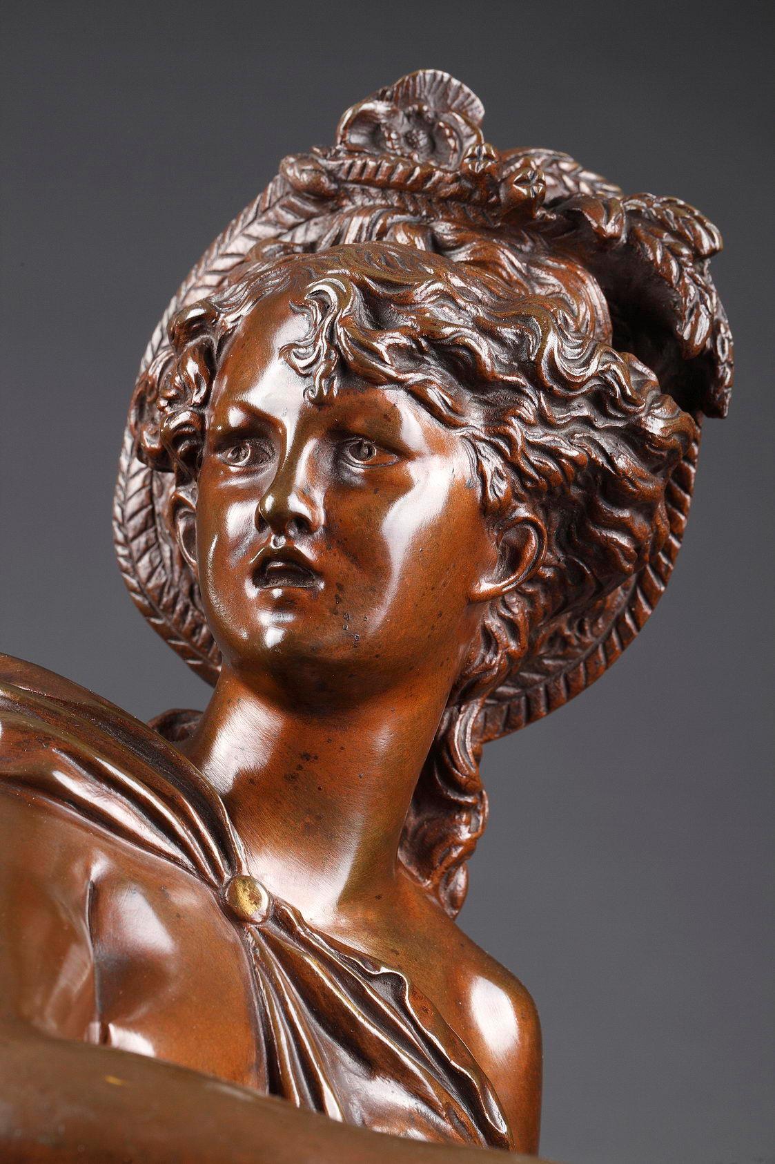 Cigale (Cigarra)
de Albert-Ernest CARRIER-BELLEUSE (1824-1887)
 
Escultura de bronce con pátina marrón oscura matizada
firmado 
