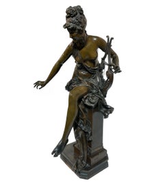 Albert Ernest Carrier-Belleuse A Figural Bronze Sculpture Melodie