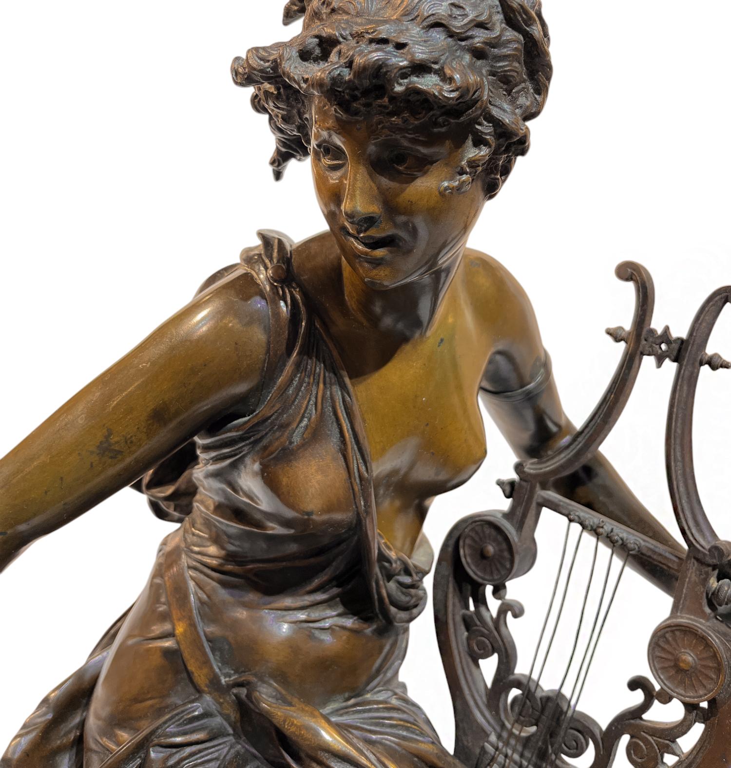 Albert Ernest Carrier-Belleuse A Figural Bronze Sculpture Melodie For Sale 1
