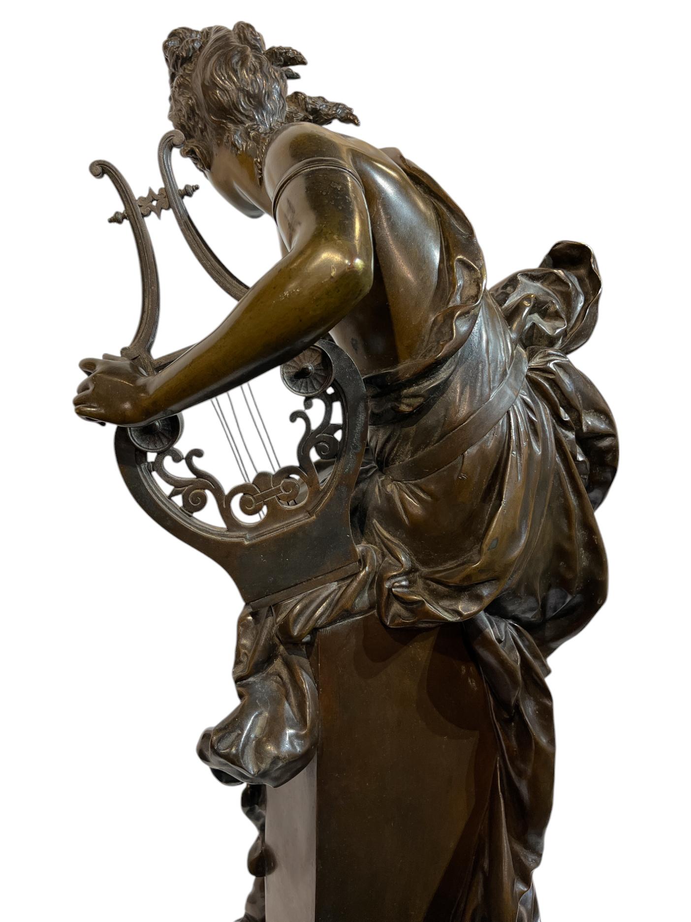 Albert Ernest Carrier-Belleuse A Figural Bronze Sculpture Melodie For Sale 6