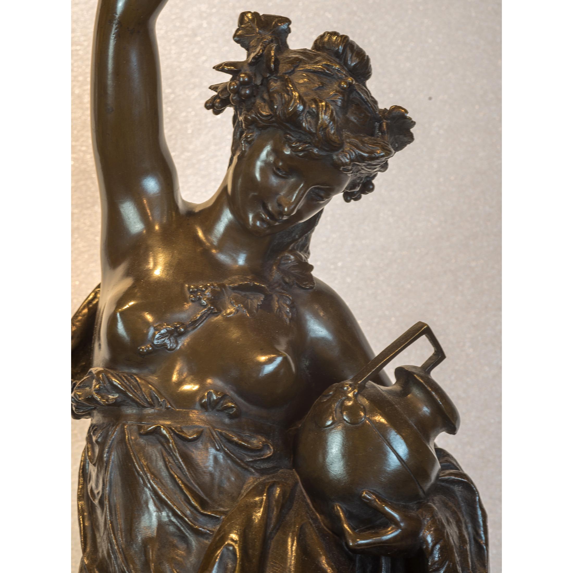 Fine Patinated Bronze Sculpture by Albert Carrier-Belleuse - Gold Figurative Sculpture by Albert-Ernest Carrier-Belleuse