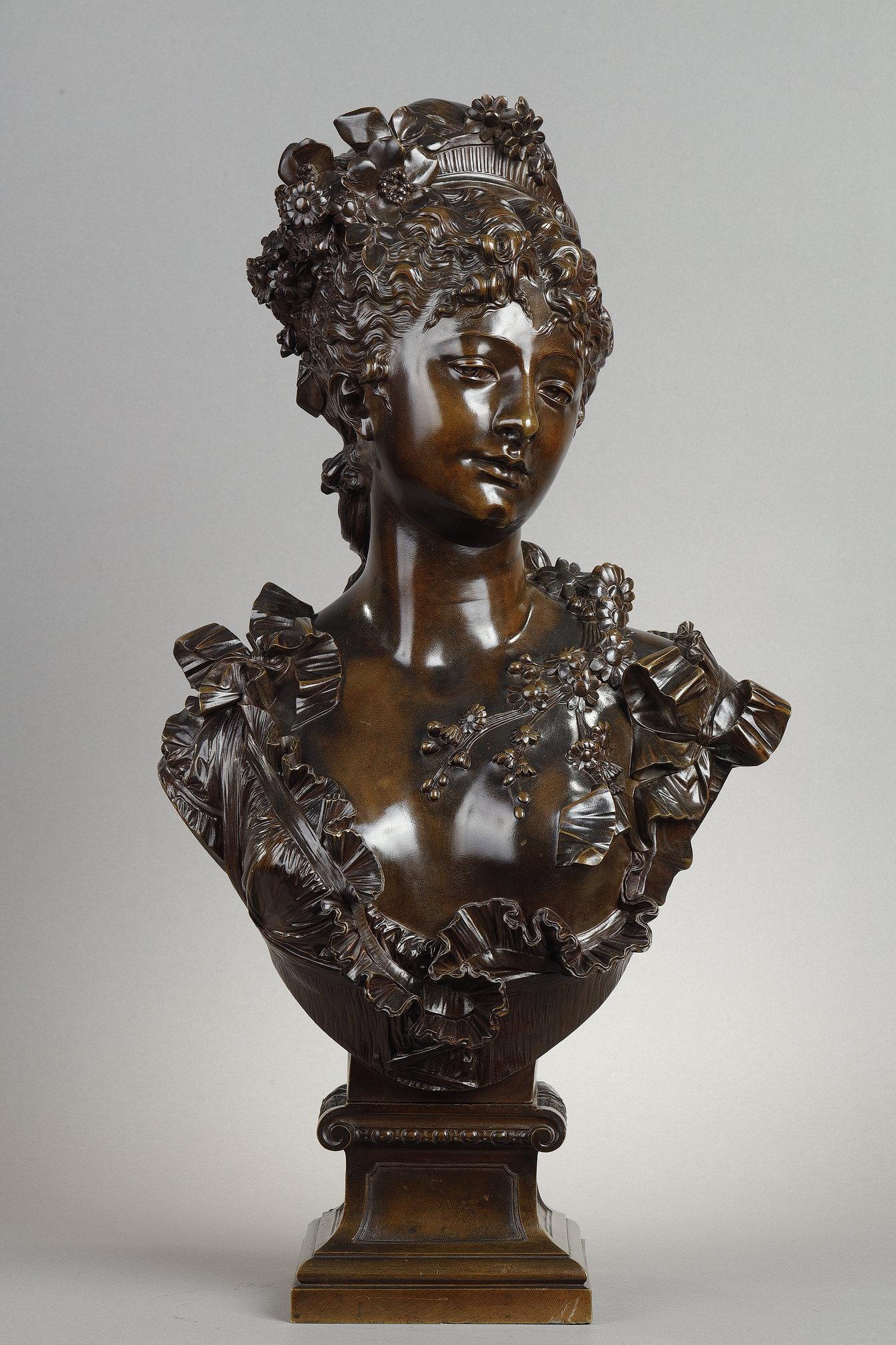 Figurative Sculpture di Albert-Ernest Carrier-Belleuse - ritratto della Contessa di Cassagne