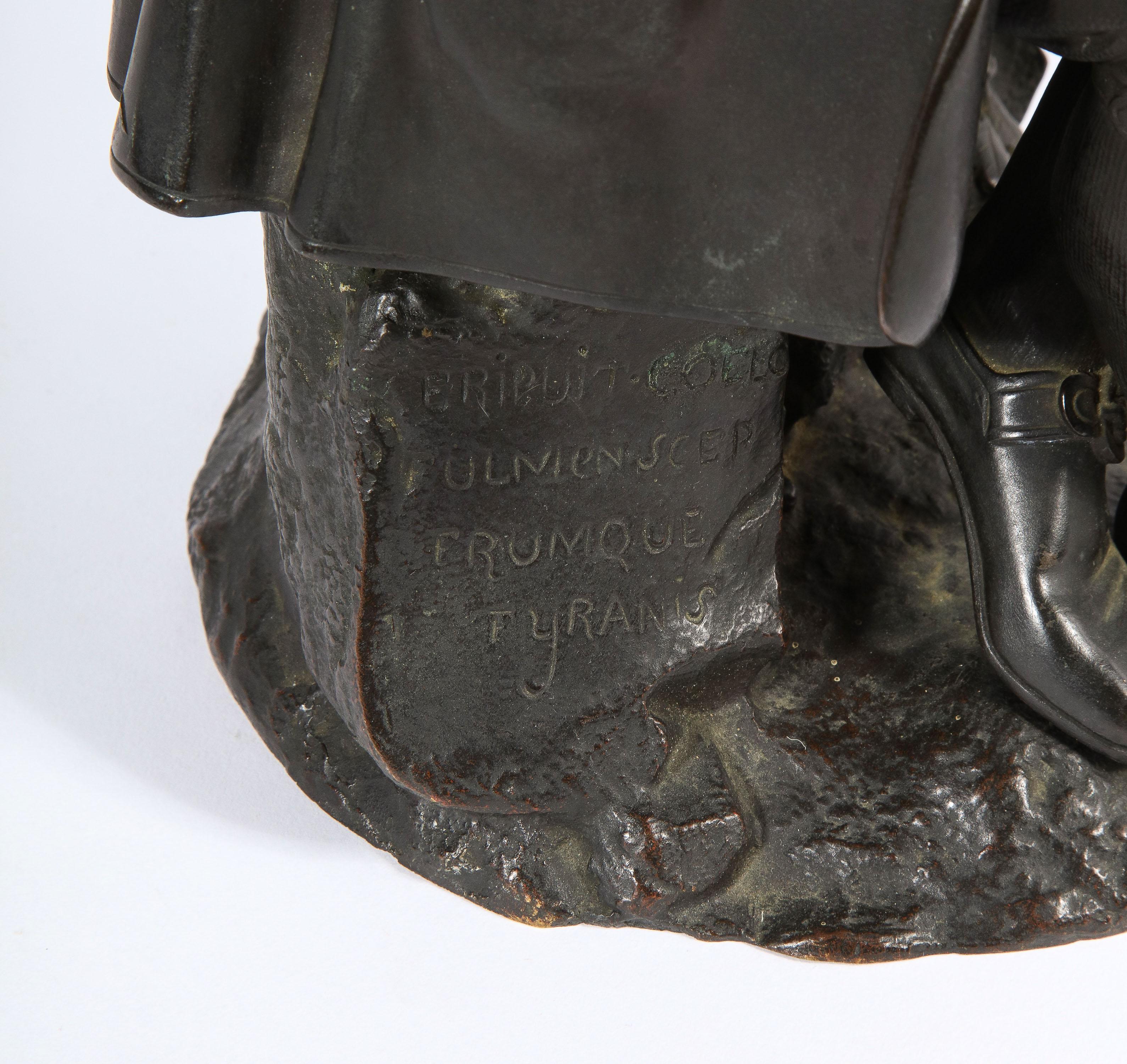 Rare sculpture en bronze patiné de Benjamin Franklin, par A. Carrier-Belleuse en vente 2