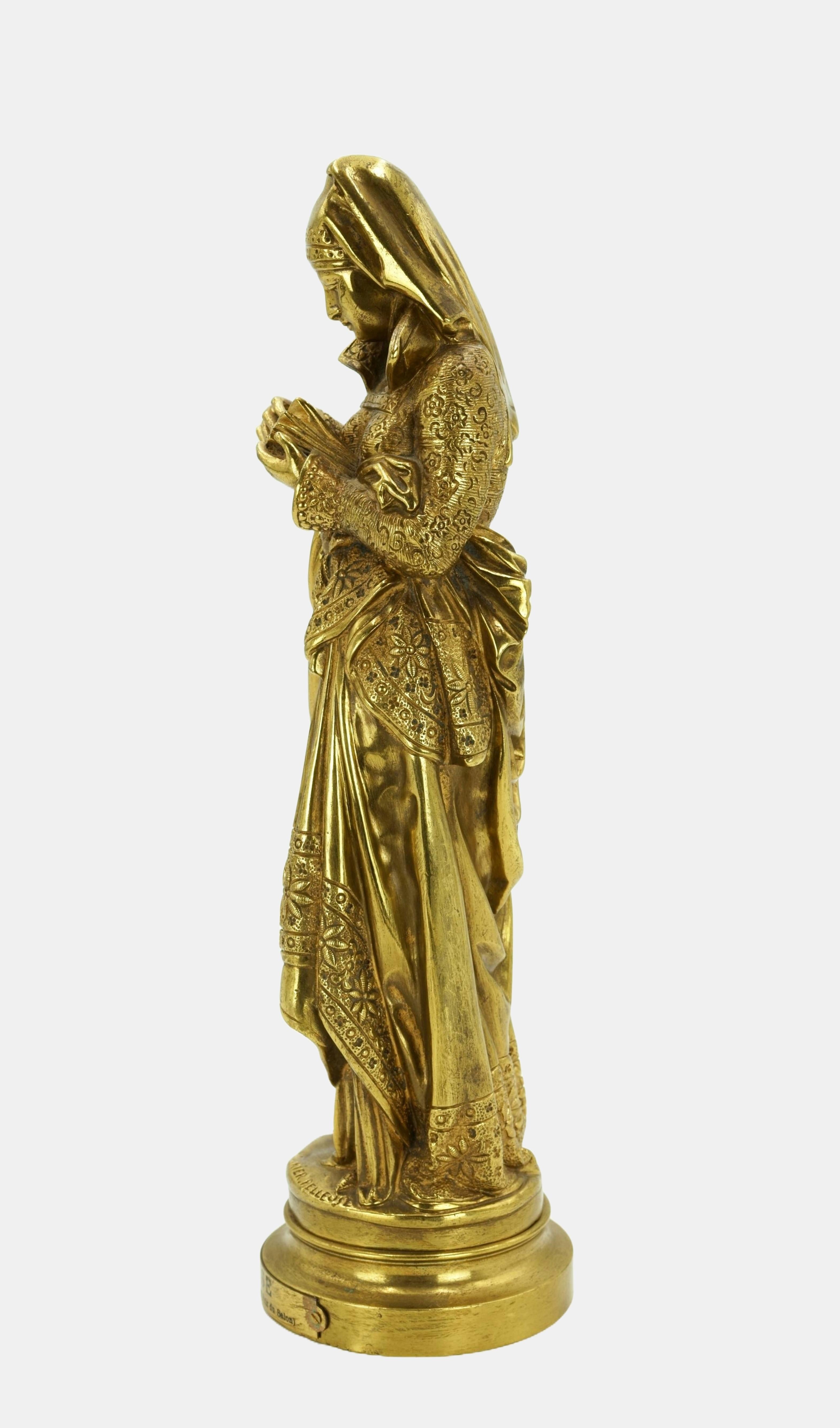 Reading Woman / - The golden glow of imagination - - Realist Sculpture by Albert-Ernest Carrier-Belleuse