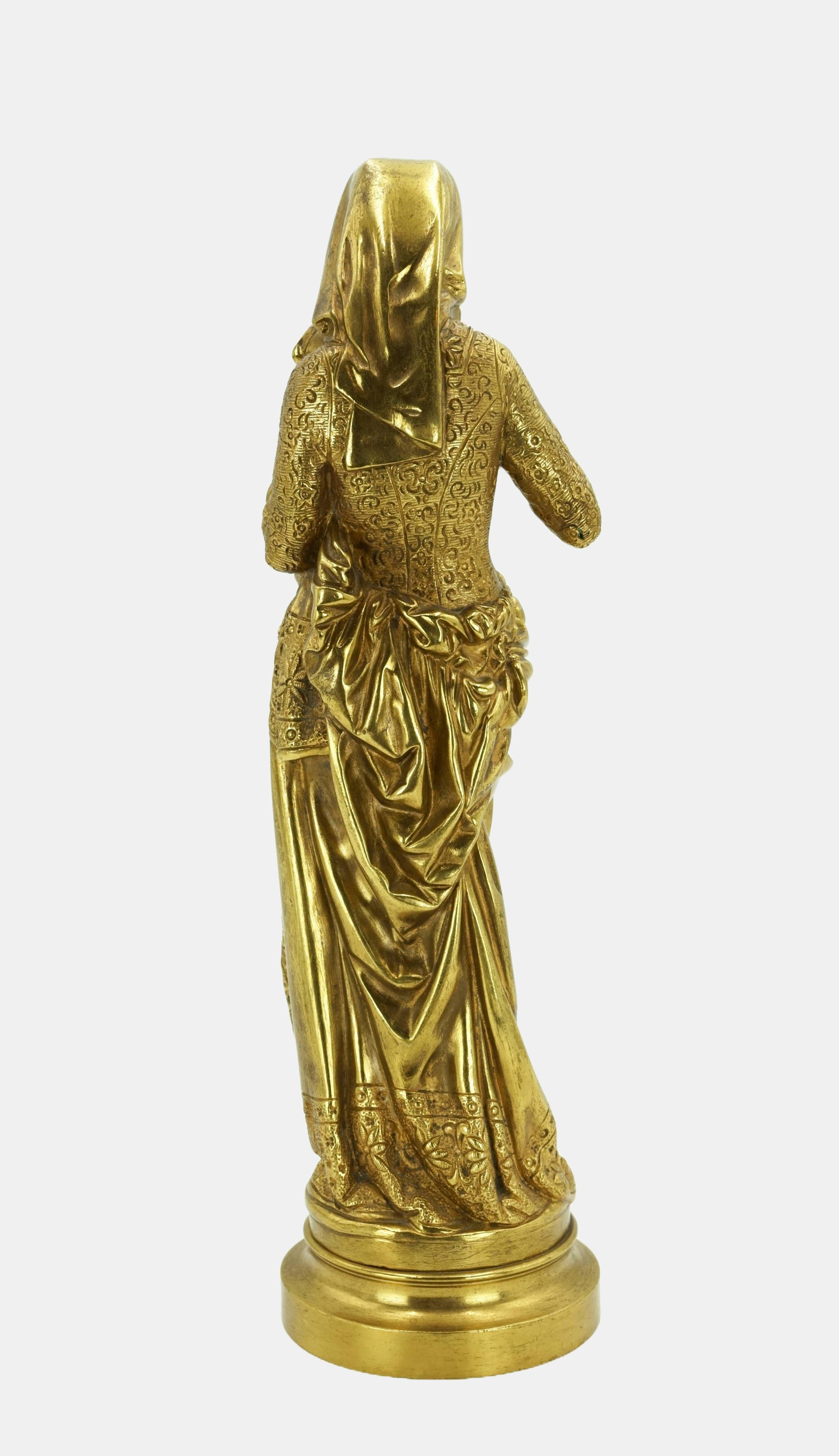 Albert-Ernest Carrier-Belleuse (1824 Anizy-le-Château - 1887 Sèvres), Reading Woman, around 1880. Polished bronze mounted on a cast base. 33 cm (total height) x 9 cm (length) x 9 cm (depth), weight 2.97 kg. Signed on the plinth “A.[lbert-Ernst]