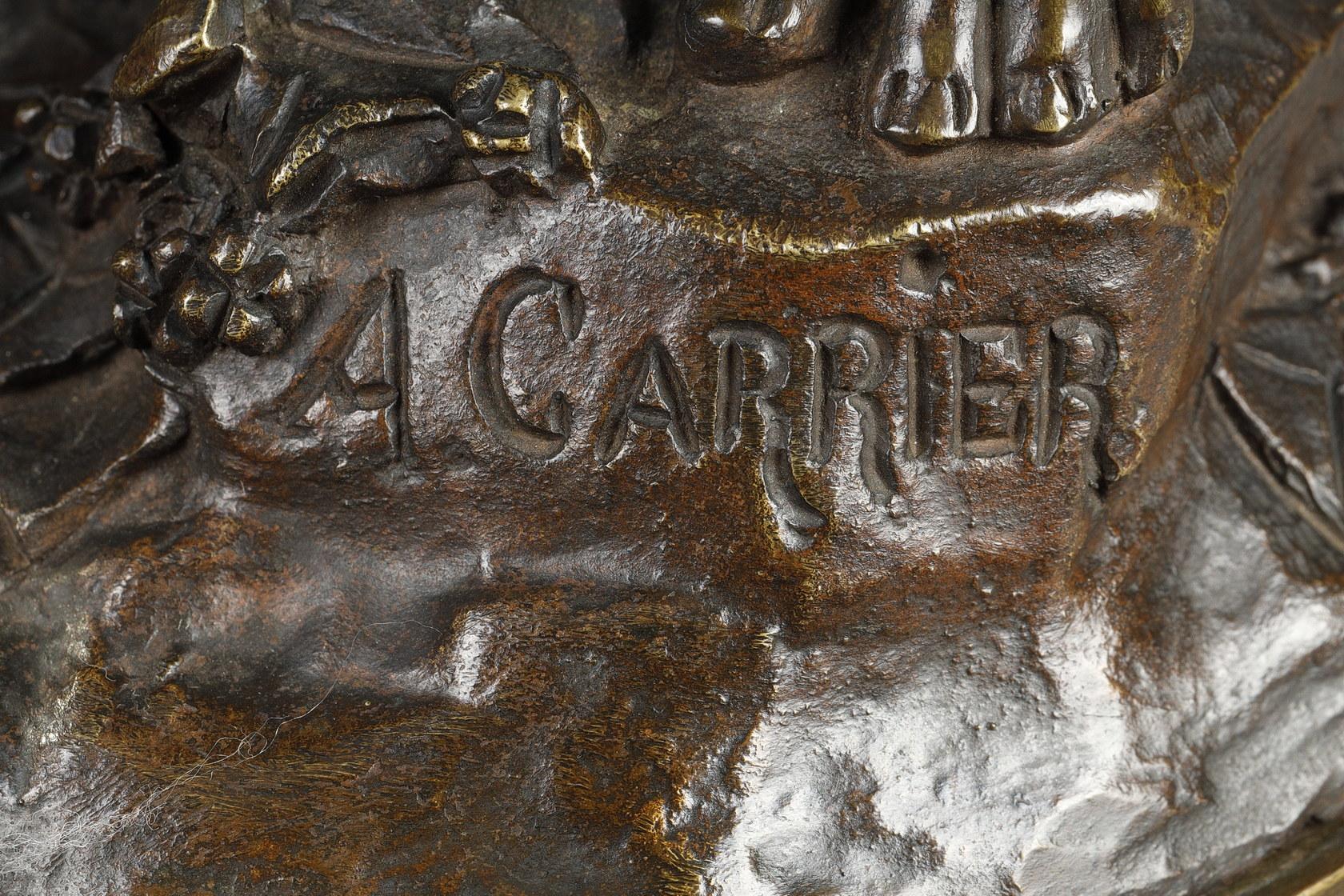 Bronze sculpture with a nuanced dark brown patina
signed on the base 