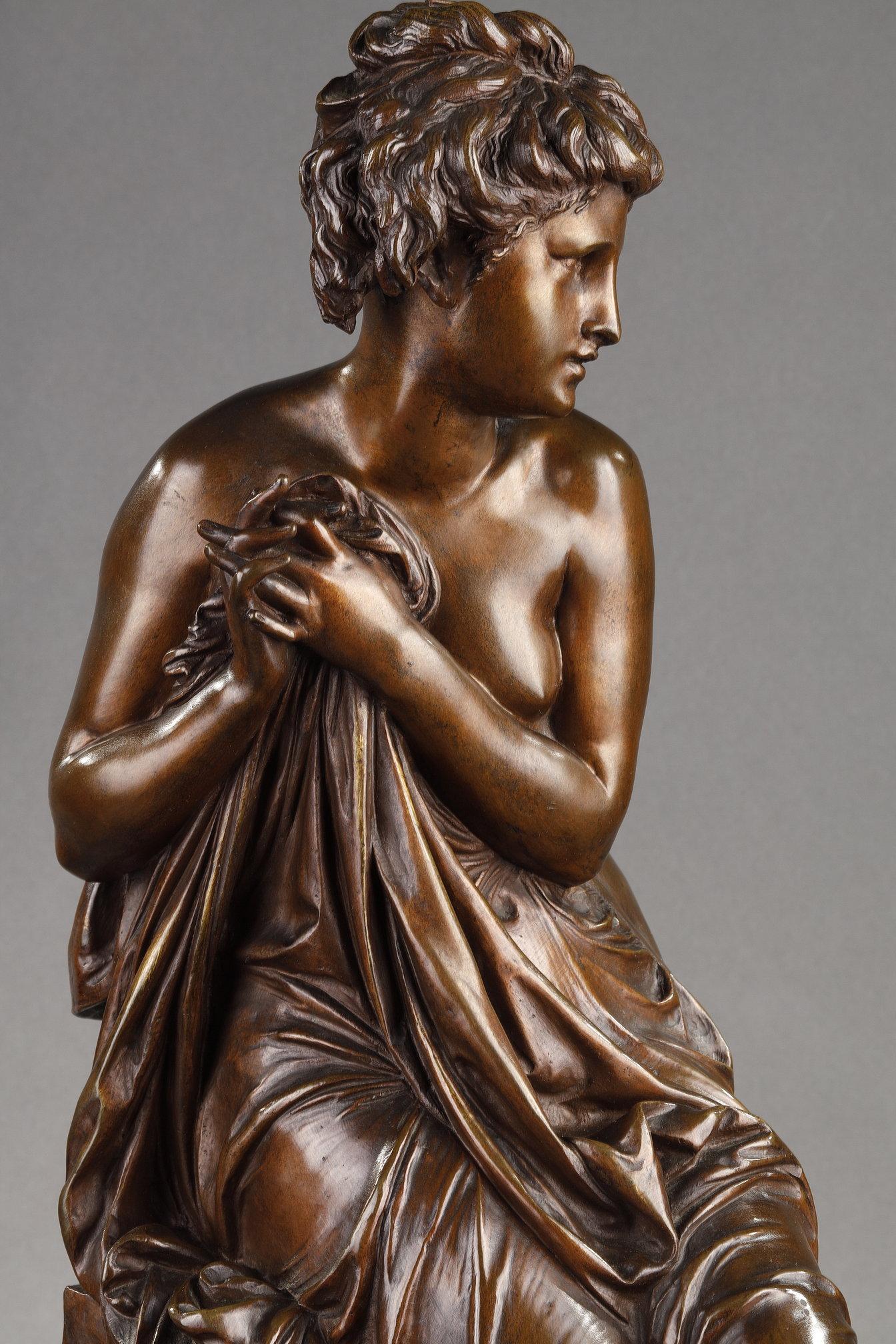 Susanna
by Albert-Ernest Carrier-Belleuse (1824-1887)
 
Bronze sculpture with nuanced brown patina
signed to the side 