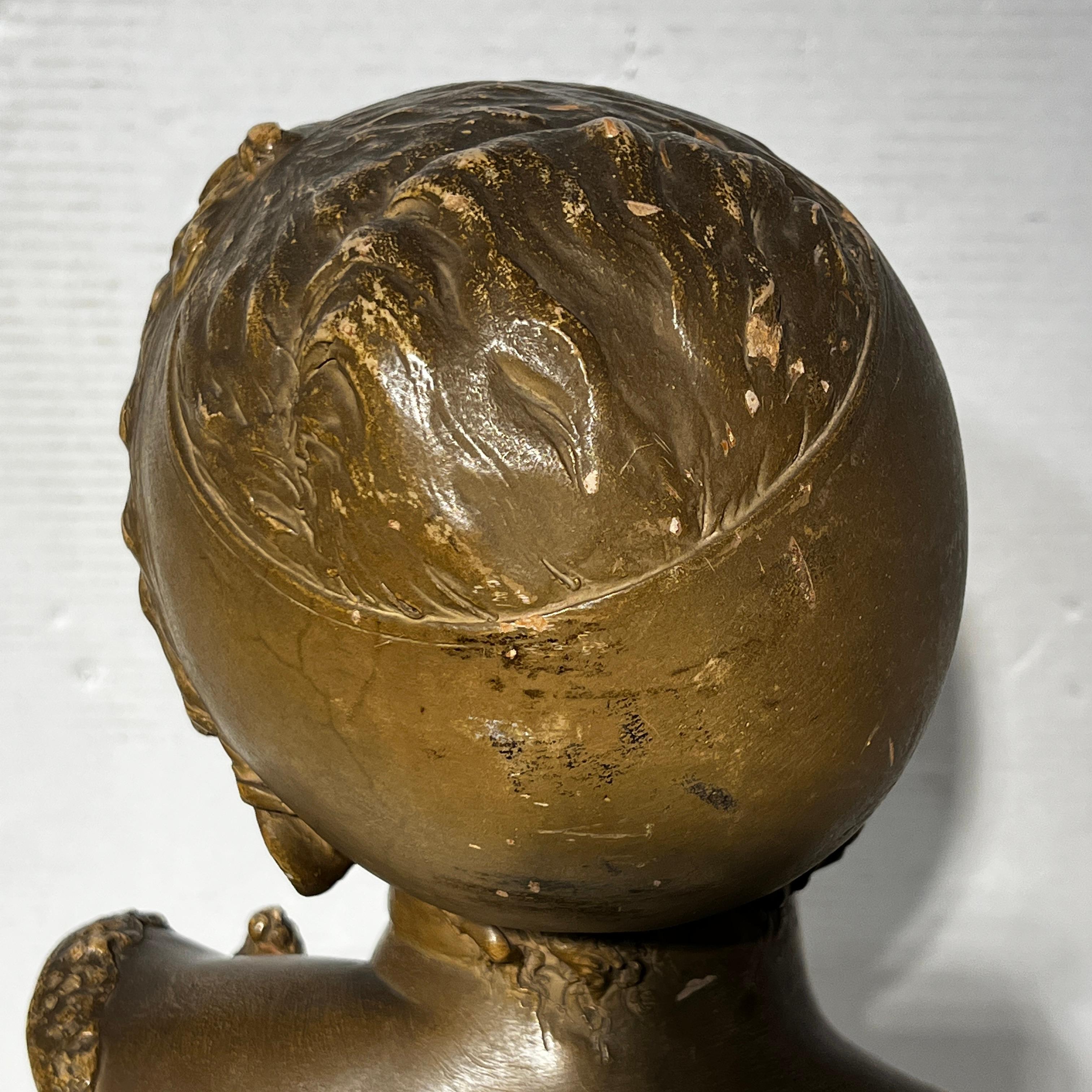 Albert-Ernest Carrier-Belleuse Terracotta Bust of a Girl 8