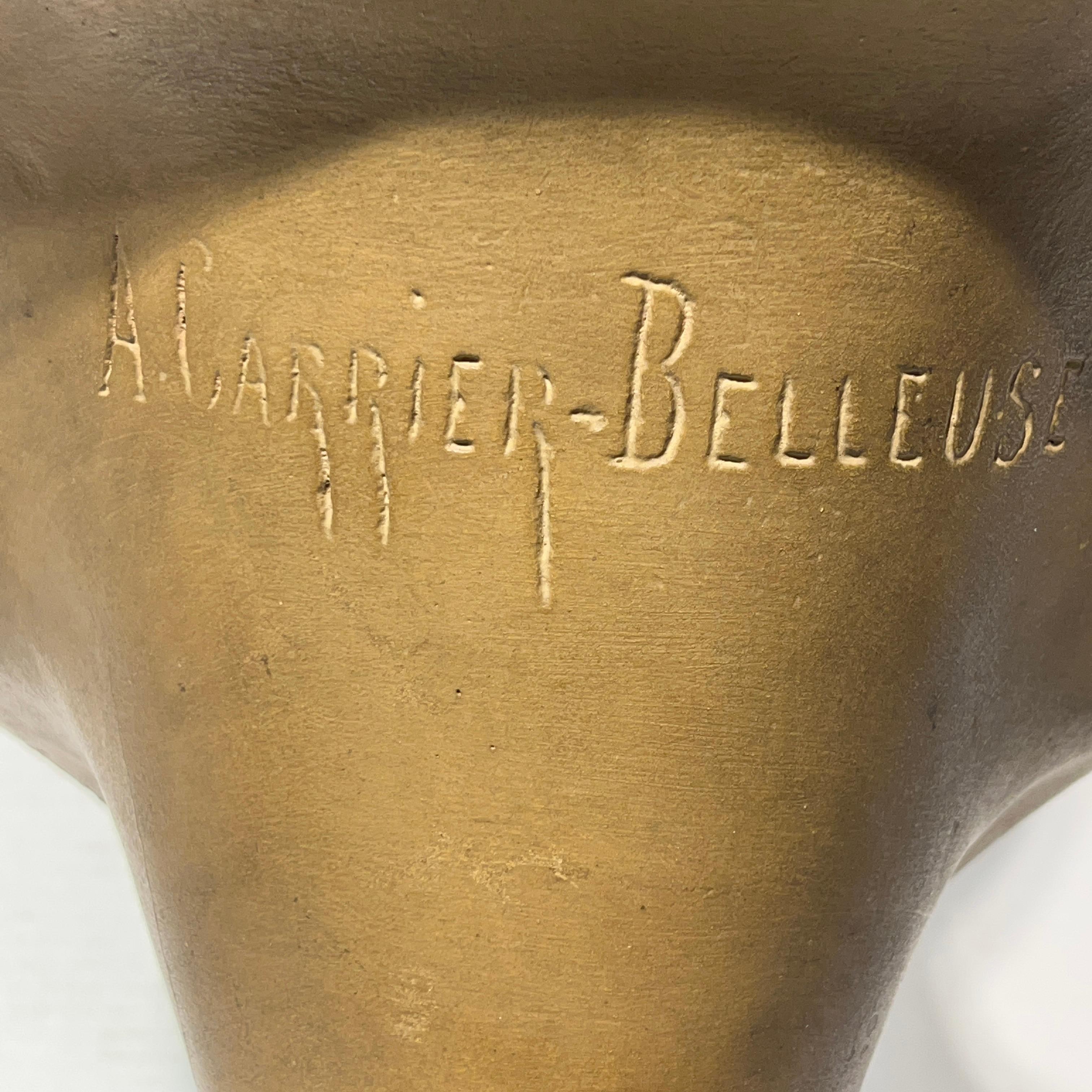 Albert-Ernest Carrier-Belleuse Terracotta Bust of a Girl 12
