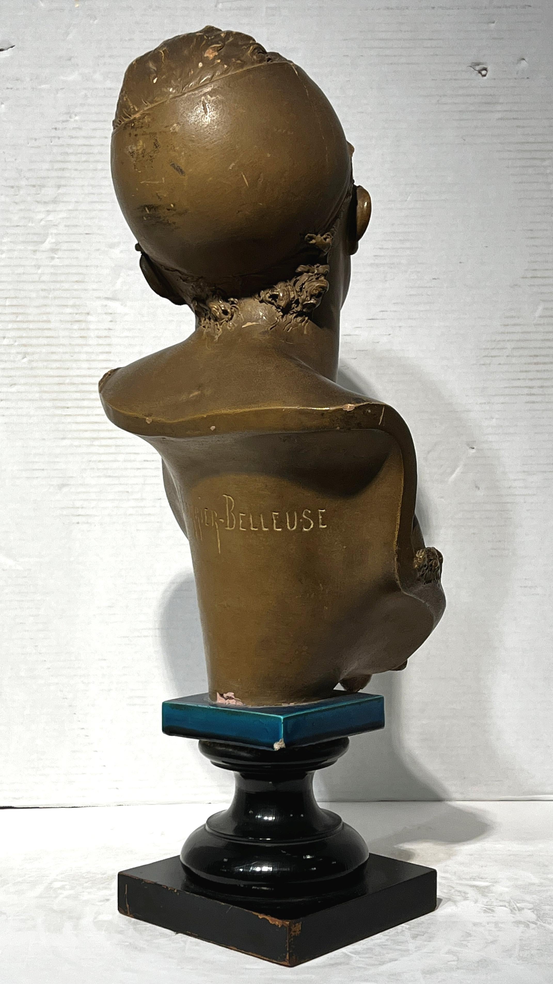 Albert-Ernest Carrier-Belleuse Terracotta Bust of a Girl 2