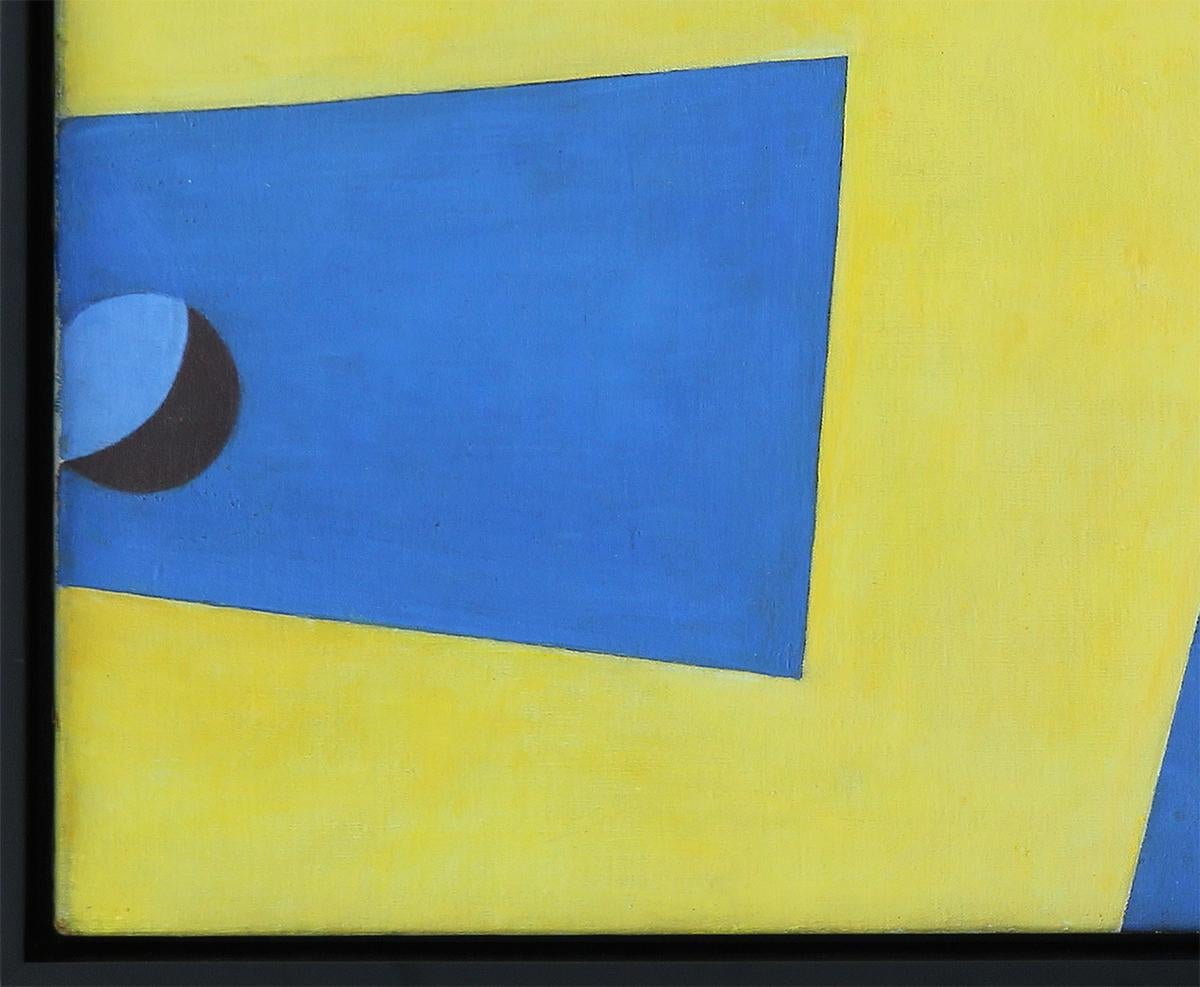 Early Modern American Cubist Yellow, Blue, and Red Abstract Geometric Painting - Black Abstract Painting by Albert Eugene Gallatin