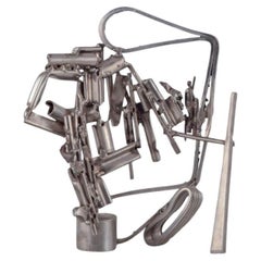Albert Féraud (1921-2008), artiste français. Sculpture abstraite en métal, 1960.