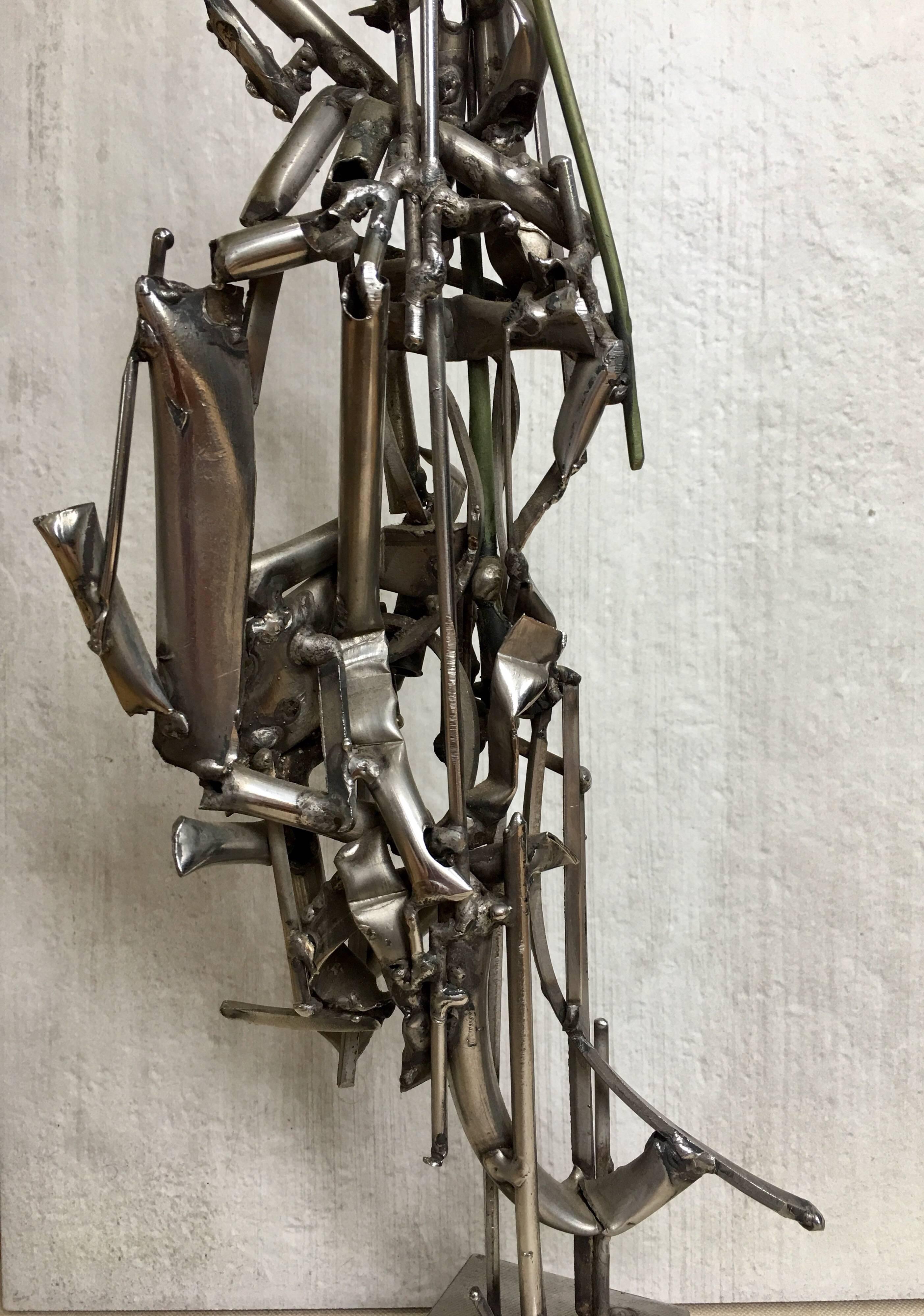 Albert Feraud Brutalist Mid-Century Modern Abstract Metal Sculpture:: France Excellent état à Lambertville, NJ