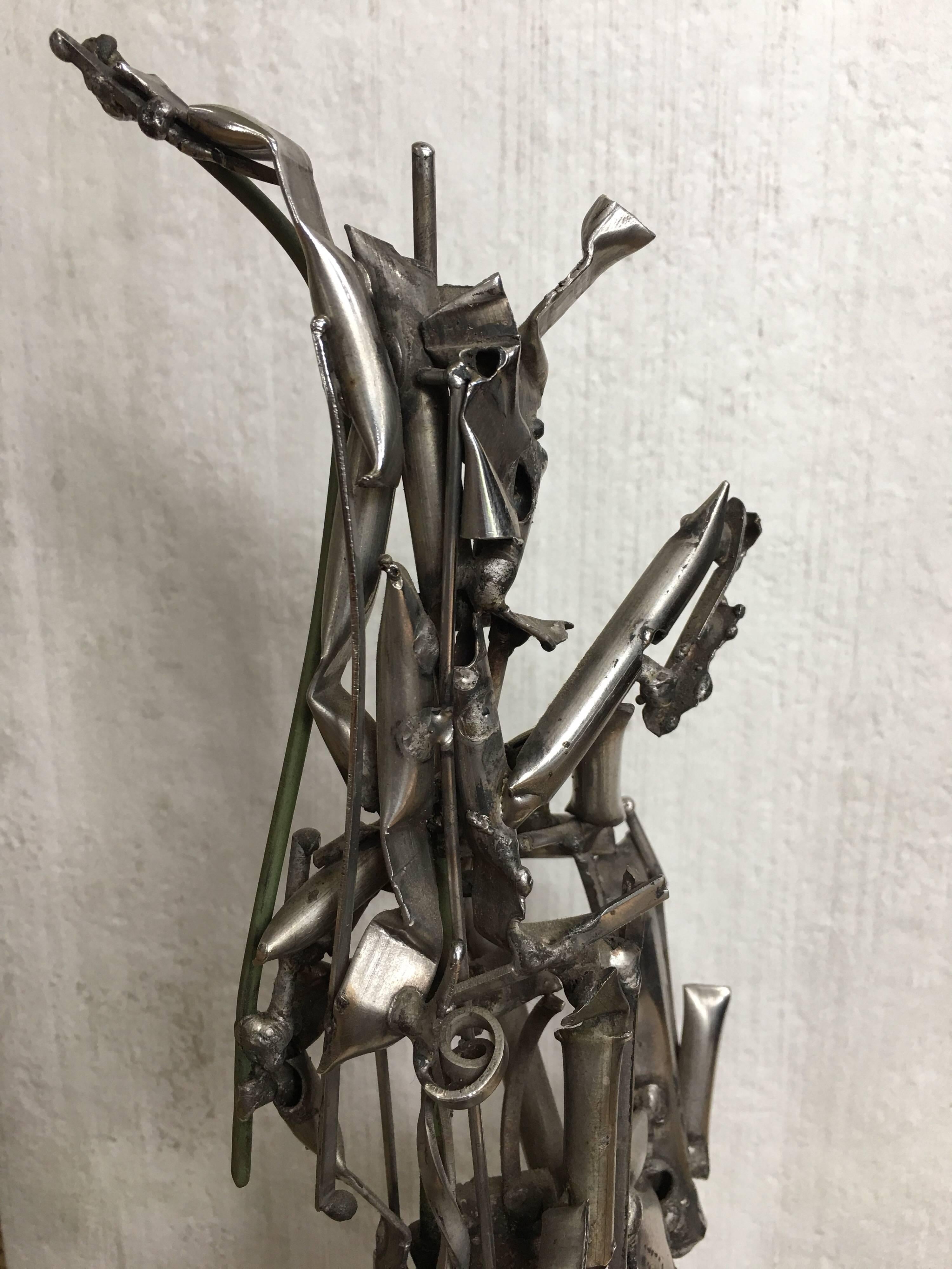 Mid-20th Century Albert Feraud Brutalist Mid-Century Modern Abstract Metal Sculpture, France 
