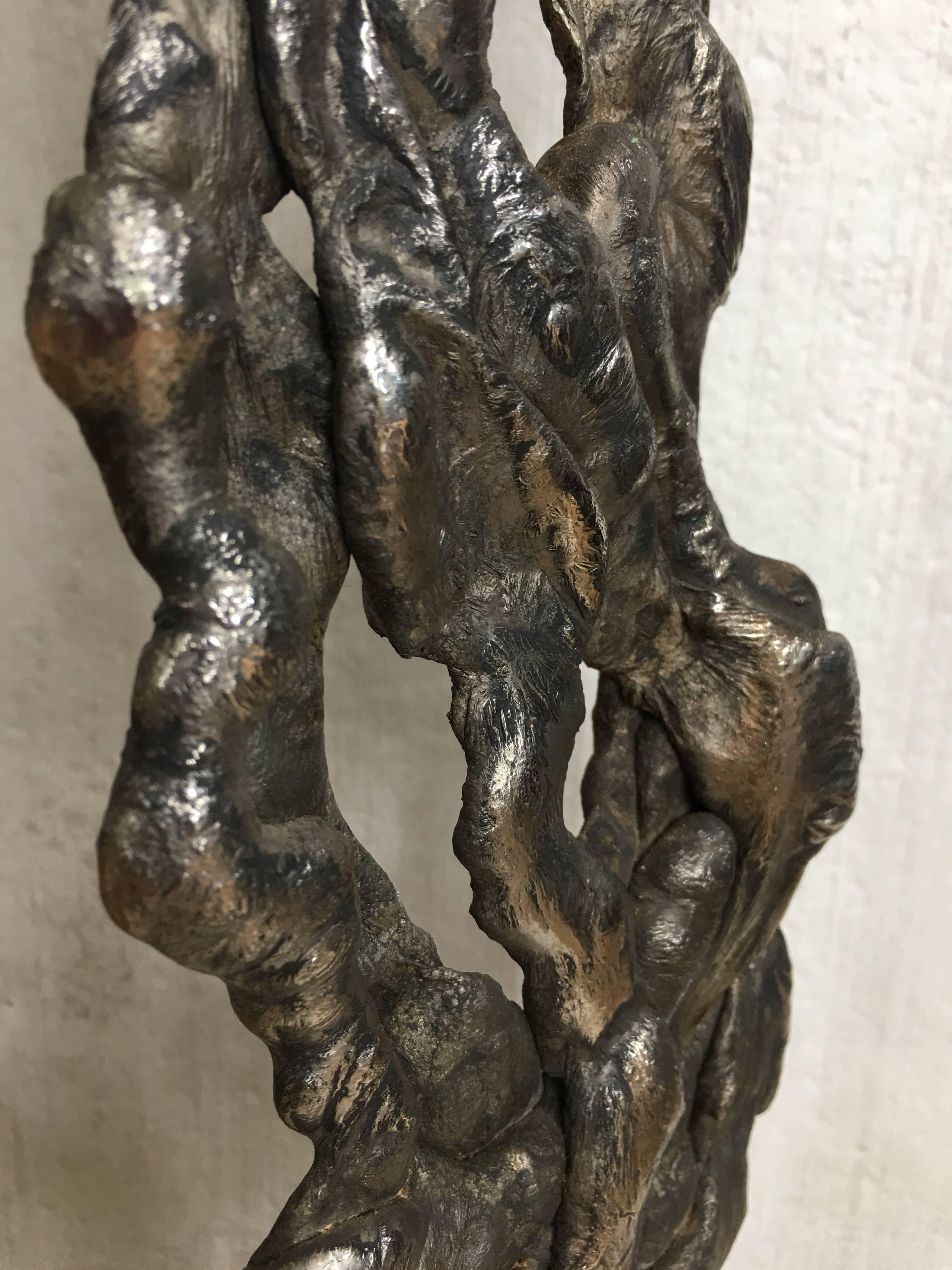 Albert Feraud Brutalist Mid-Century Modern Abstract Metal Sculpture, France For Sale 2