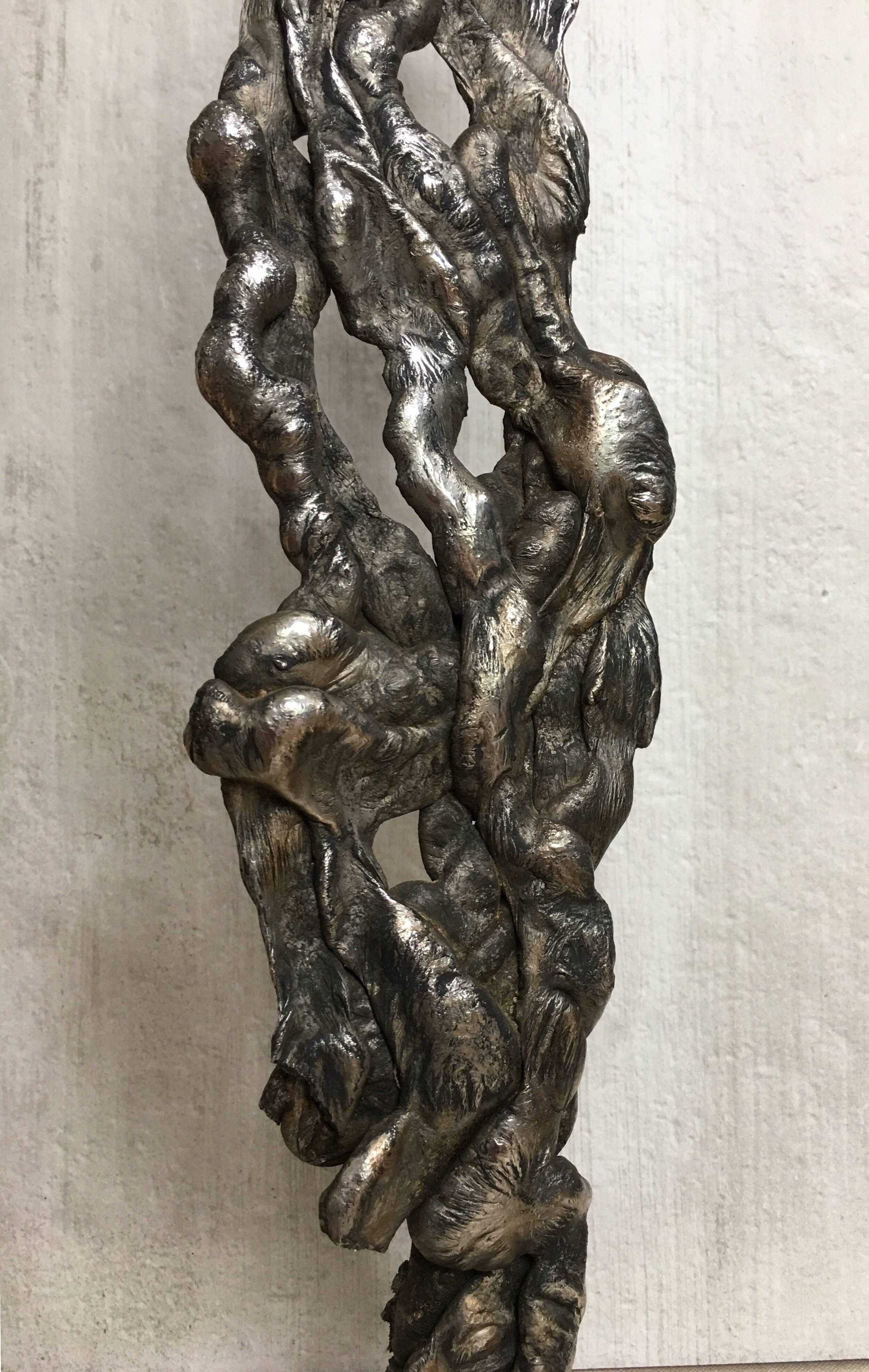 Albert Feraud Brutalist Mid-Century Modern Abstract Metal Sculpture, France In Good Condition For Sale In Lambertville, NJ