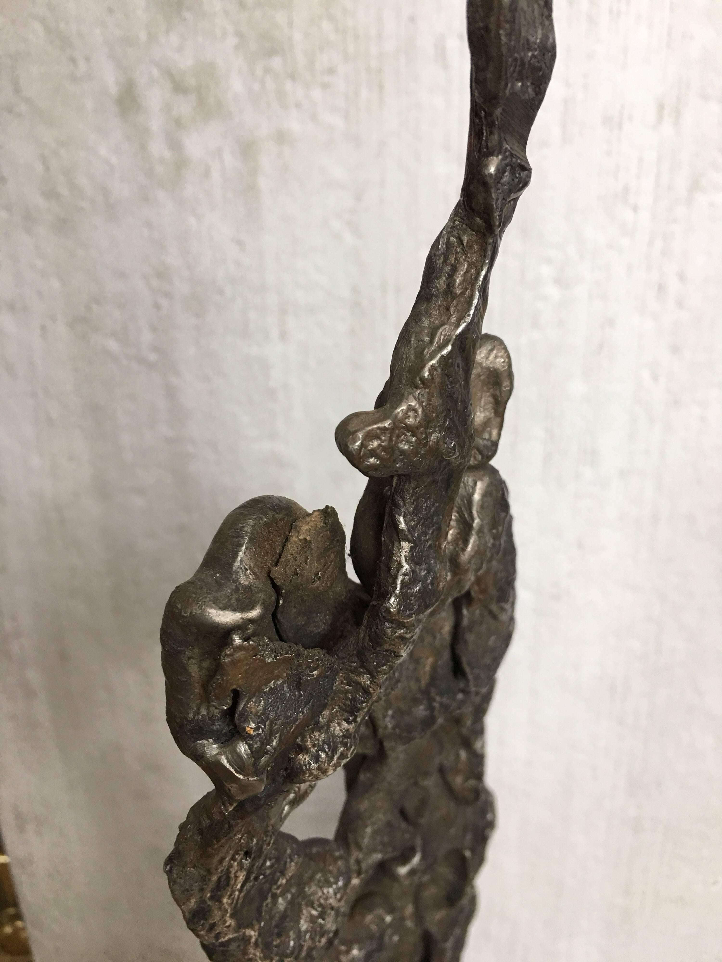 Mid-20th Century Albert Feraud Brutalist Mid-Century Modern Abstract Metal Sculpture, France For Sale