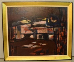 Albert Ferenz, Germany, Oil on Canvas, Abstract Composition, 1974