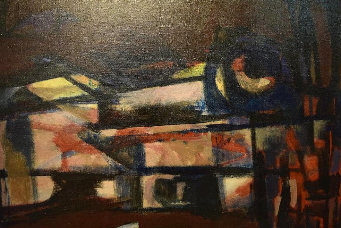 Albert Ferenz, Germany, Oil on Canvas, Abstract Composition, 1974 In Excellent Condition For Sale In Copenhagen, DK