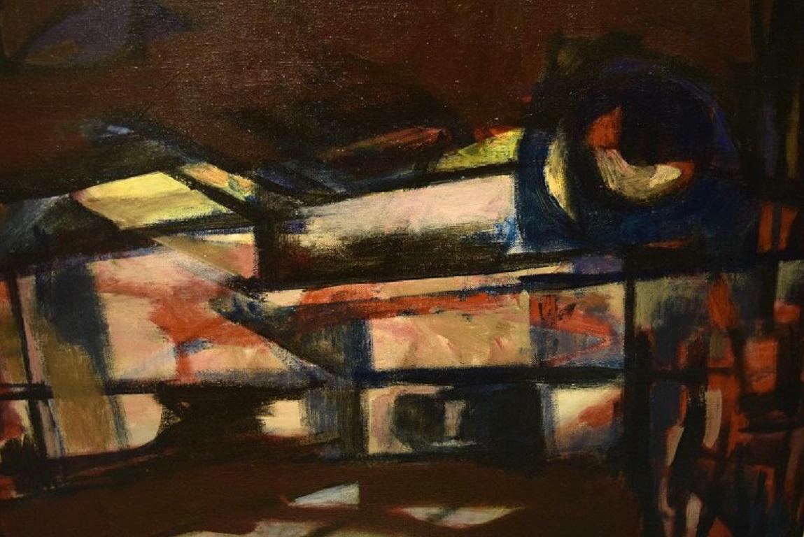 Fine XX secolo Albert Ferenz, Germania, Olio su tela, Composizione astratta, 1974 in vendita