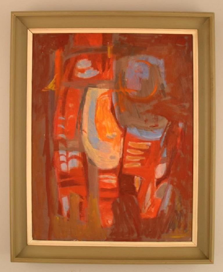 Albert Ferenz (1907-1994), Germany. Oil on canvas. 
Abstract composition. 
Mid-20th century.
The canvas measures: 44 x 34 cm.
The frame measures: 4 cm.
In excellent condition.
Signed.