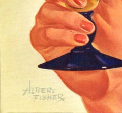 Original Have a Beer Girl  (pin up style) 1940s vintage poster