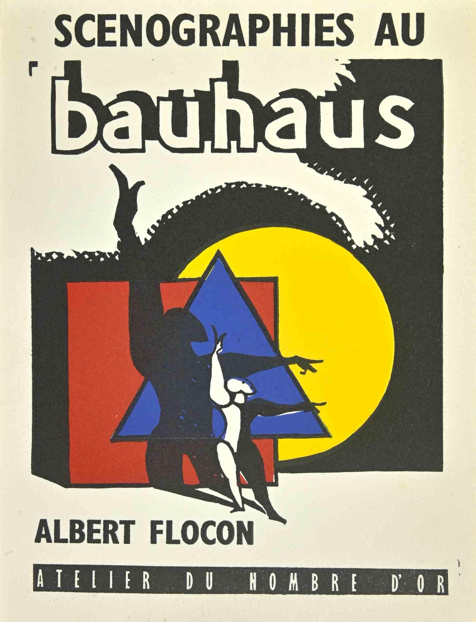 Couverture de "Scenographiess du Bauhaus" - gravure sur bois d'Albert Flocon - années 1940