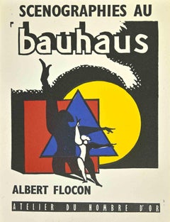 Couverture de "Scenographiess du Bauhaus" - gravure sur bois d'Albert Flocon - années 1940