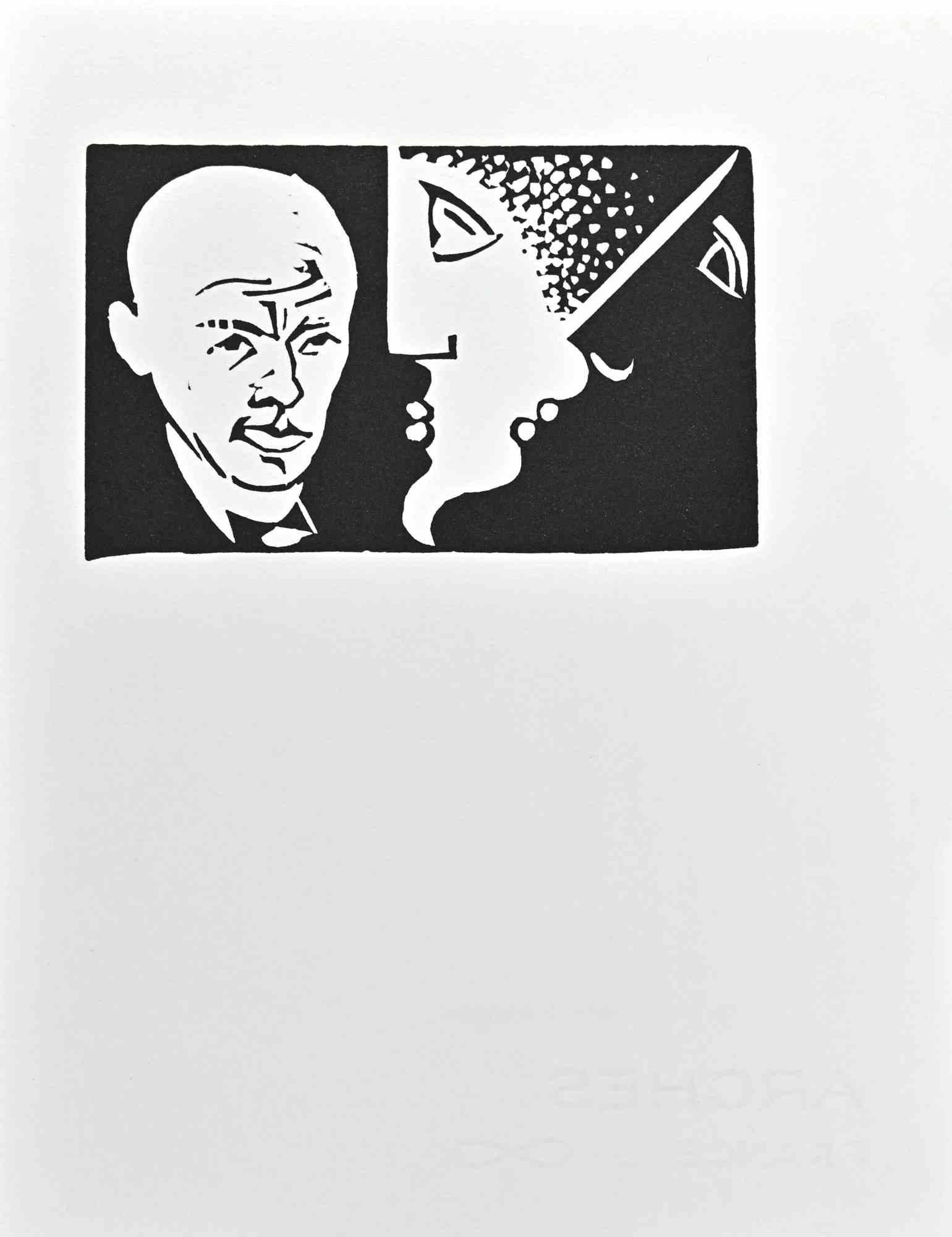 Je Theatraliserai Le Bauhaus is a linocut print realized by Albert Flocon in 1987.

Good conditions.

Belongs to the series " from the "Scénographies au Bauhaus. Hommage à Oskar Schlemmer en plusiers tableaux", ed. "L'Atelier du Nombre d'Or", Paris,