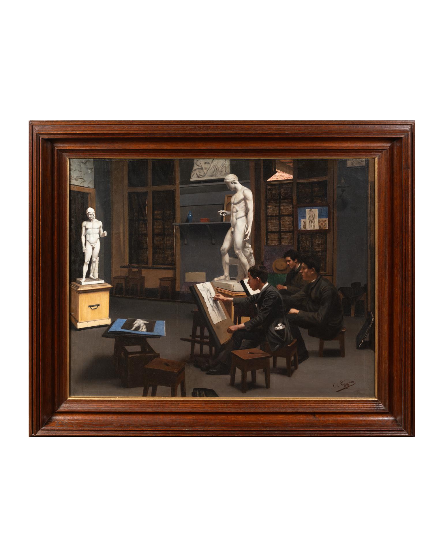 Interior Painting Albert Francois Larteau - Cours de dessin à l
Académie Julian