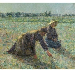 The Weedes Peinture à l'huile, style portrait, 20e siècle, encadrée