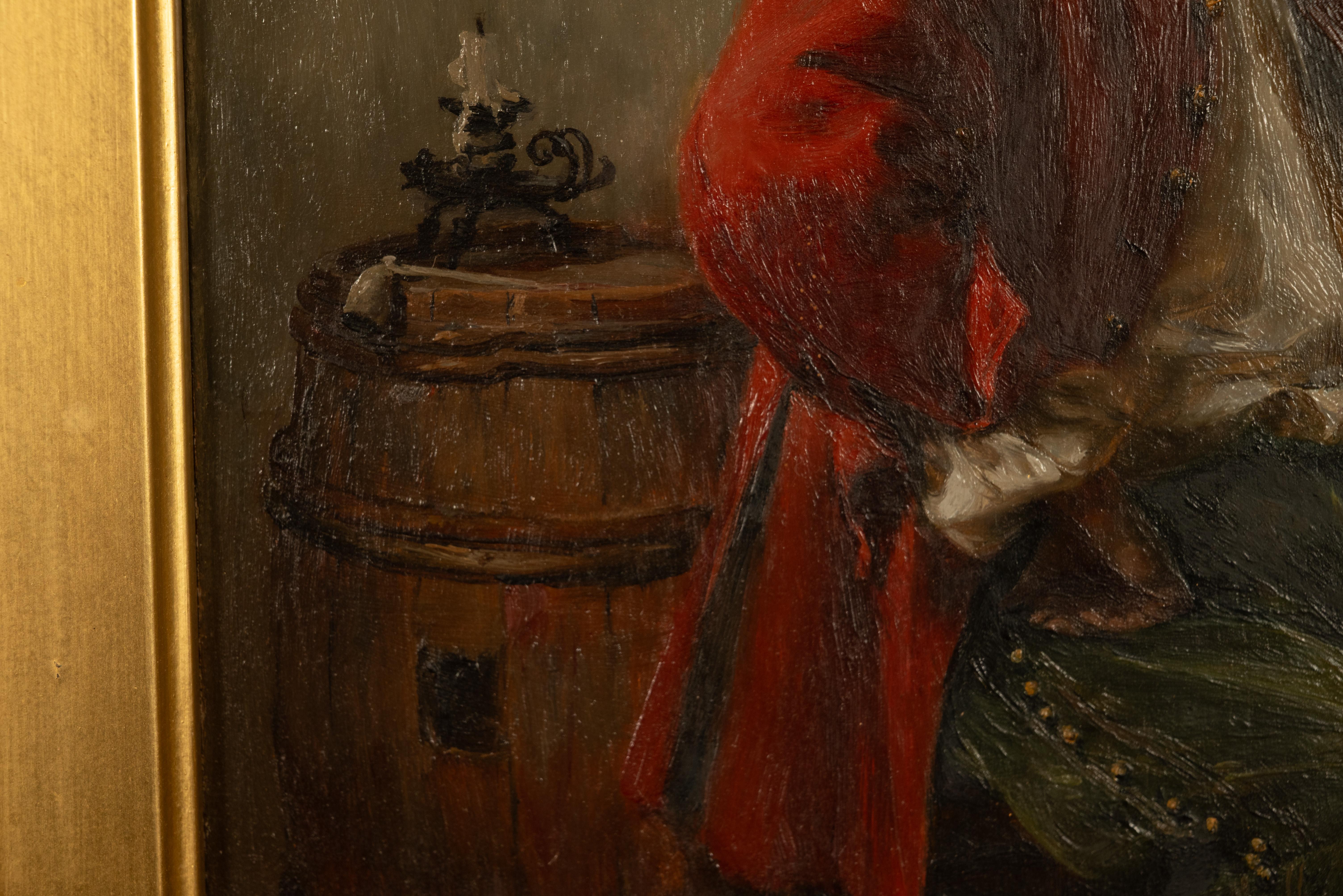 Peinture à l'huile de genre allemande ancienne Portrait Cavalier buvant du vin en vente 6