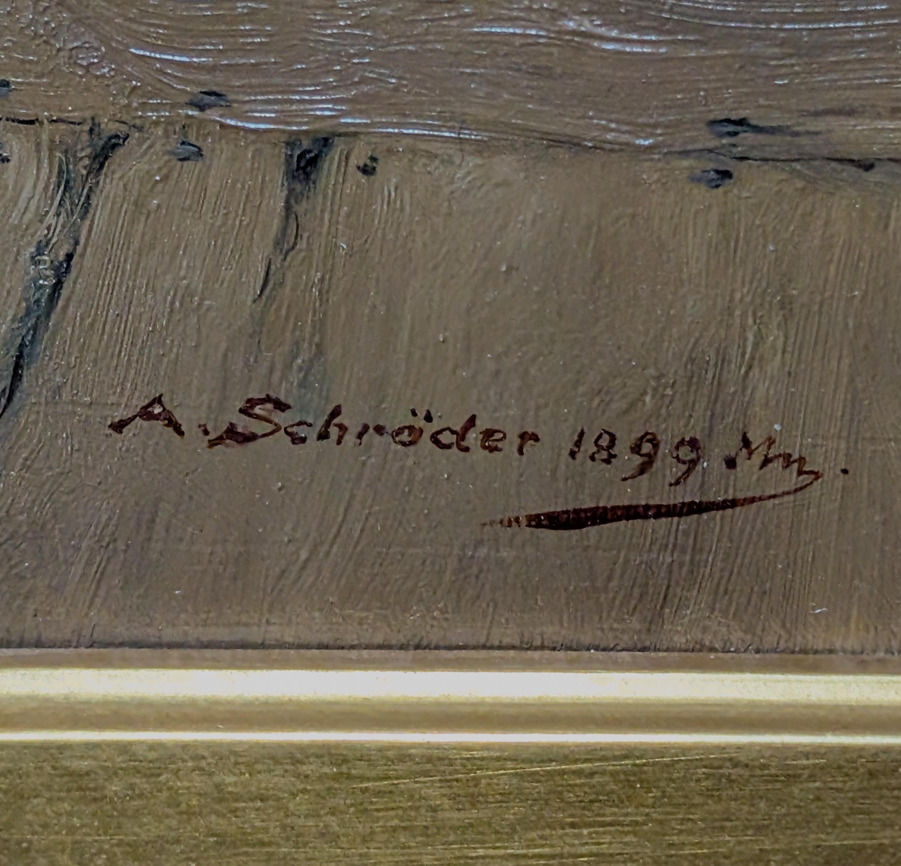 Peinture à l'huile de genre allemande ancienne Portrait Cavalier buvant du vin en vente 9