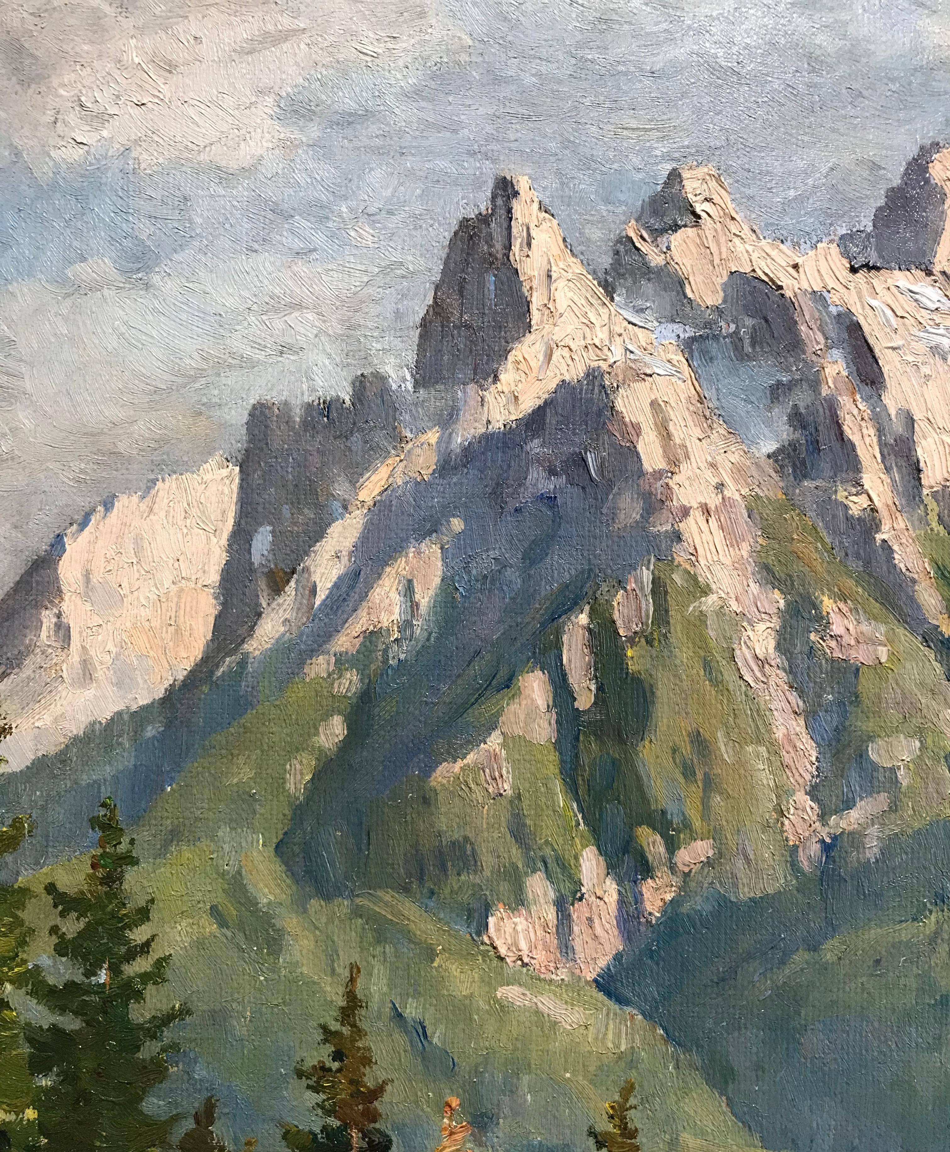 Mittenwald - Realist Painting by Albert Friedrich Schroder