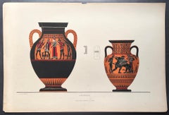Greek vases lithograph - Amphorae