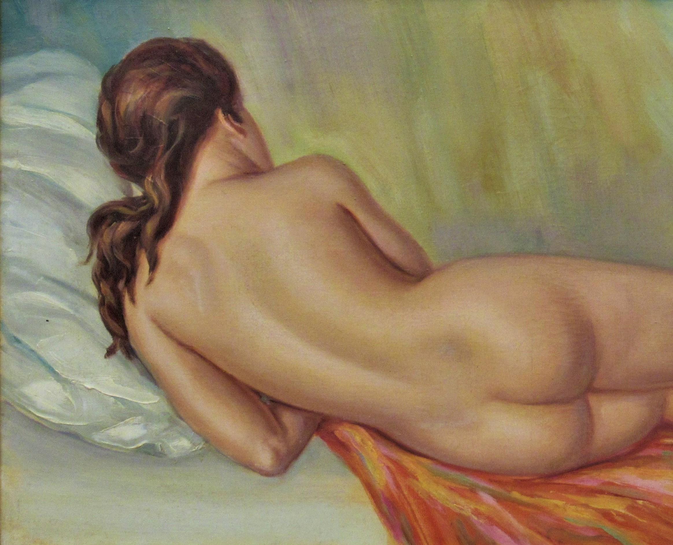 Hautfarbener Nackt (Impressionismus), Painting, von Albert Genta