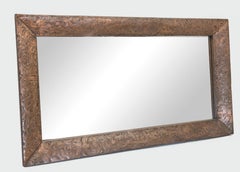 Albert Gilles Copper Repousse Art Nouveau/Deco Mirror