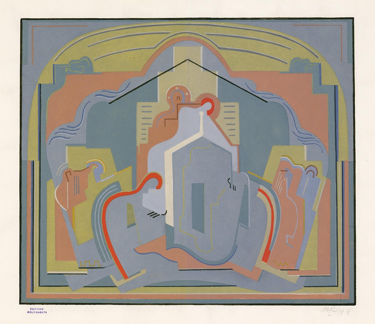 Abstract Print Albert Gleizes - Descente de Croix - Cubisme français des années 1920