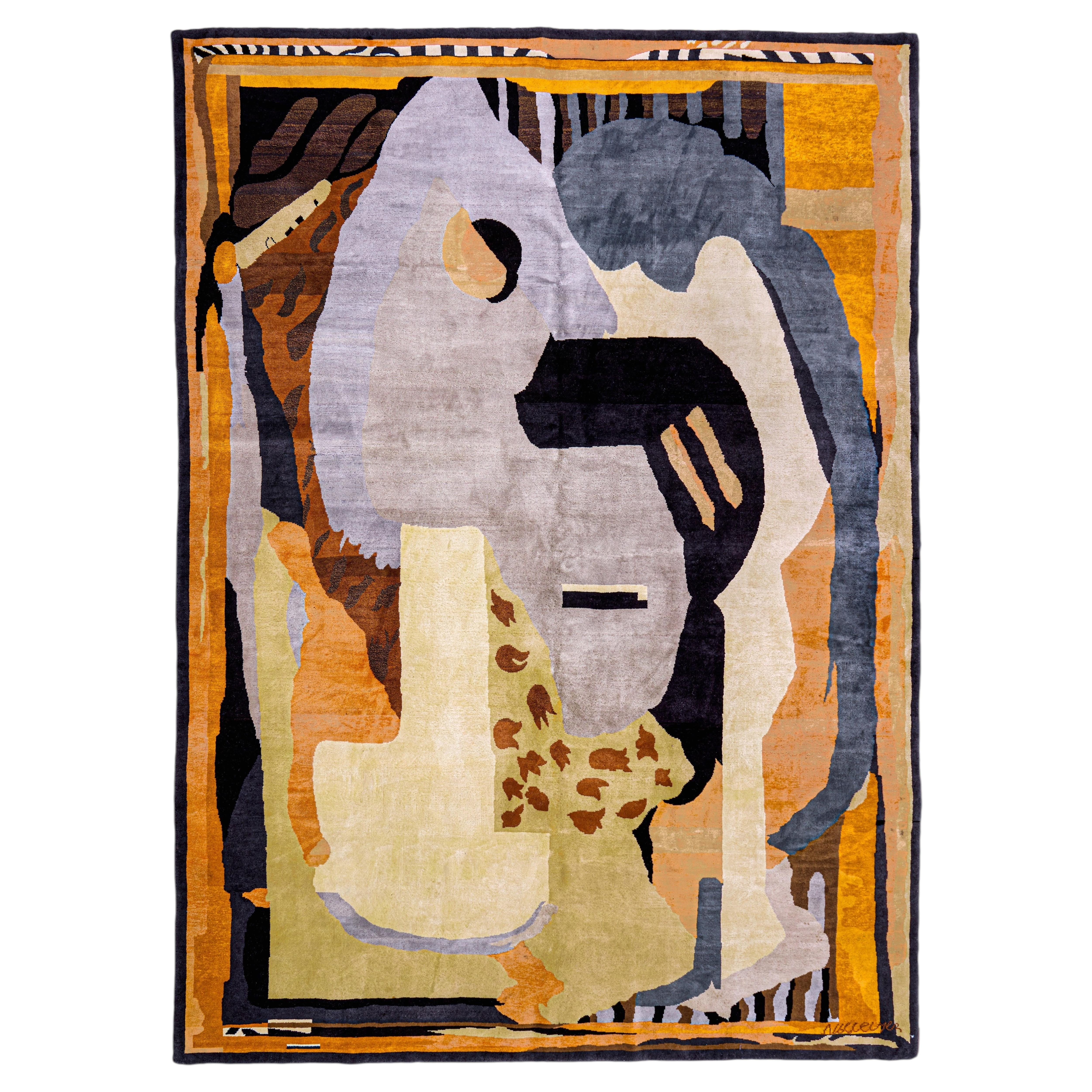 Albert Gleizes, Design No. 40 - French Artistic Rug - Wool and Silk